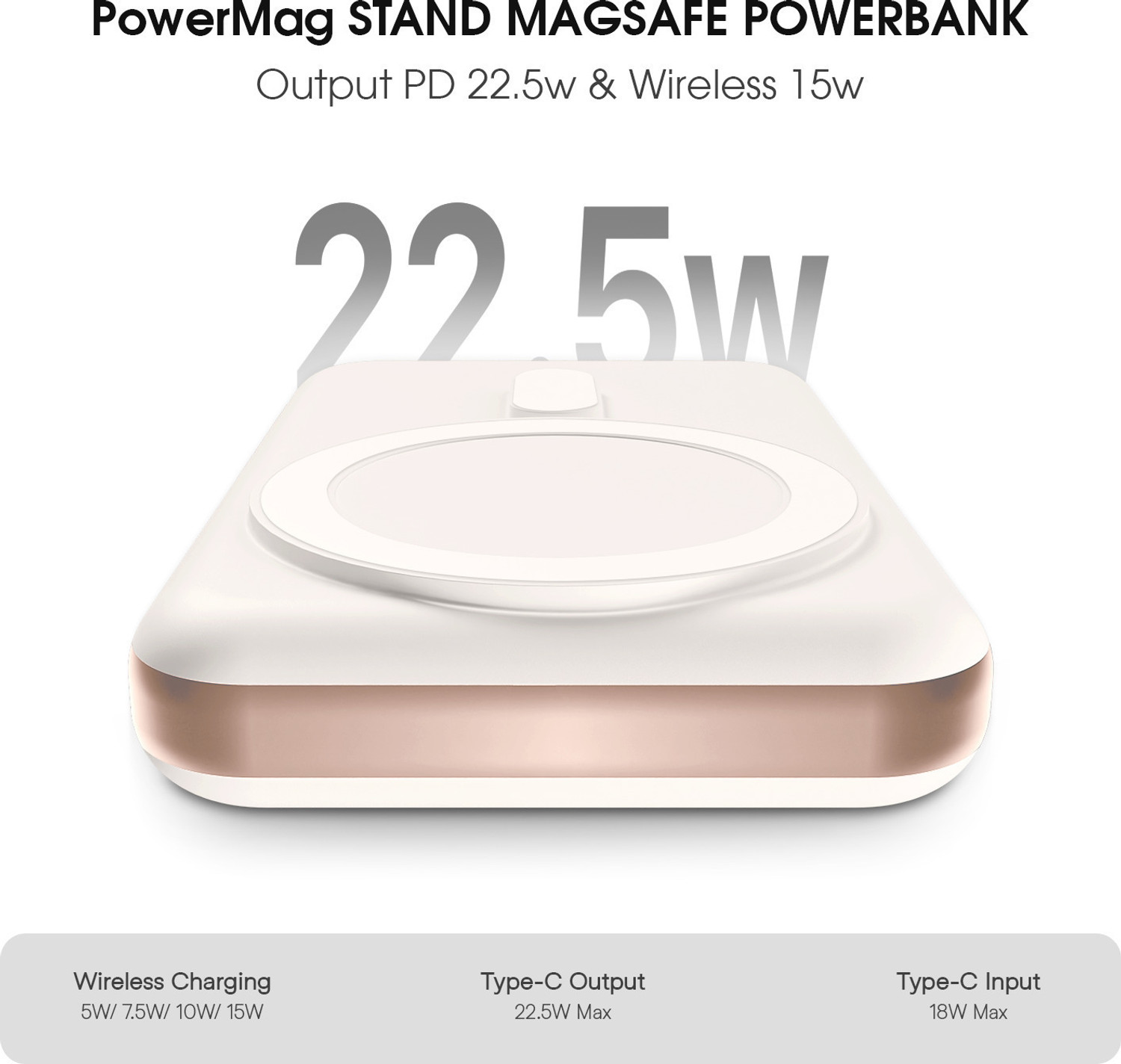 Image of Power Up 10000 mAh 22.5 W Wireless With MagSafe Slim Pocket Size Power Bank