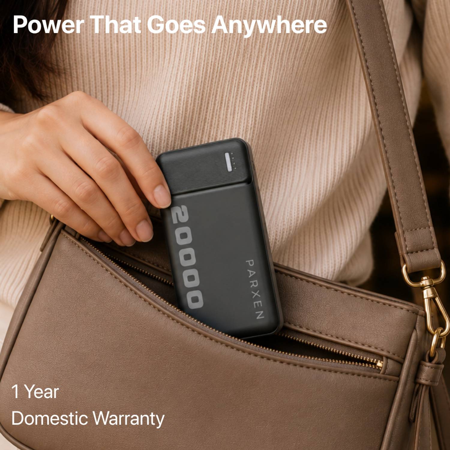 PARXEN 20000 mAh 22.5W Power Bank Black - Image 3