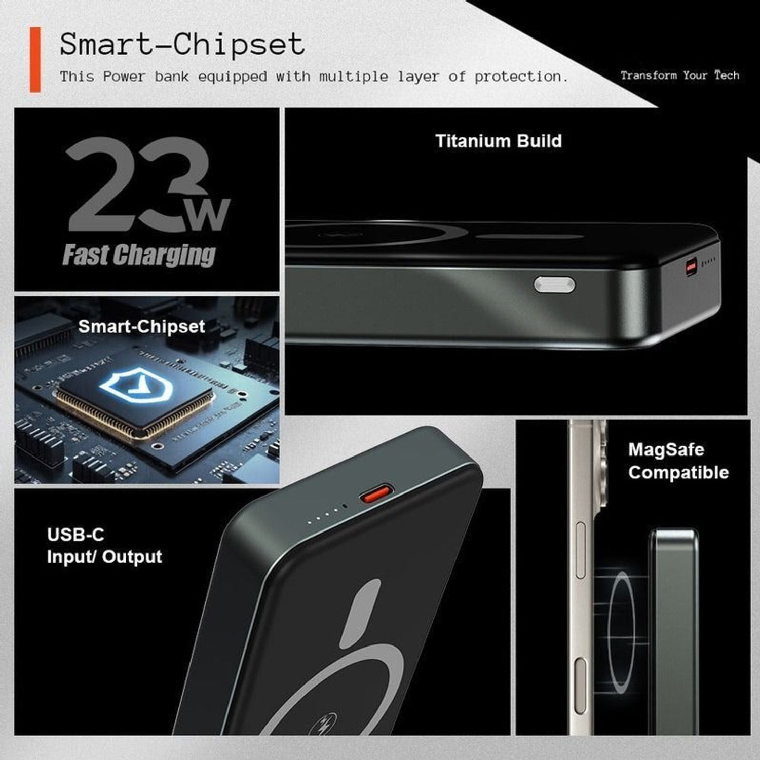 Image of ULTADOR 10000 mAh 23 W Wireless With MagSafe Ultra Slim Pocket Size Power Bank