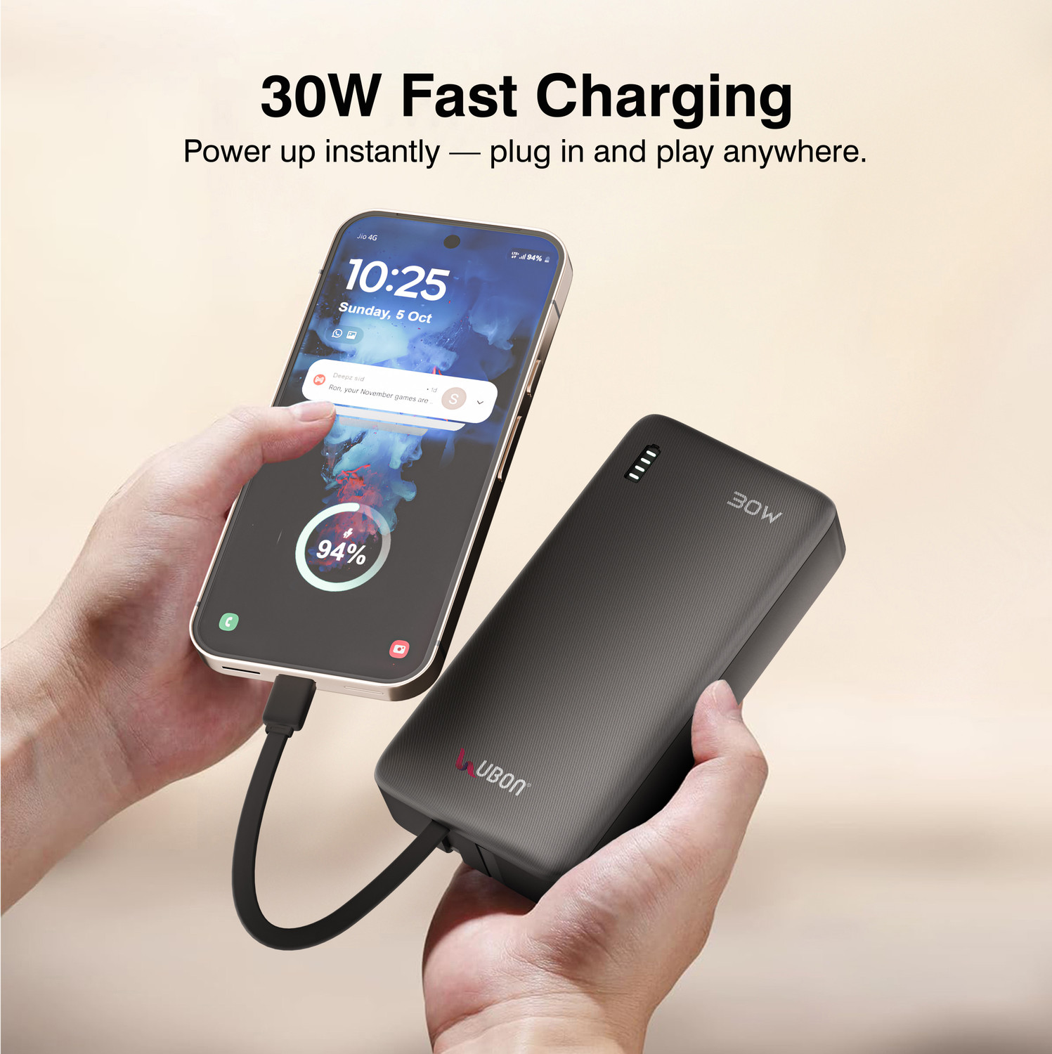 Image of Ubon 20000 mAh 30 W Pocket Size Power Bank