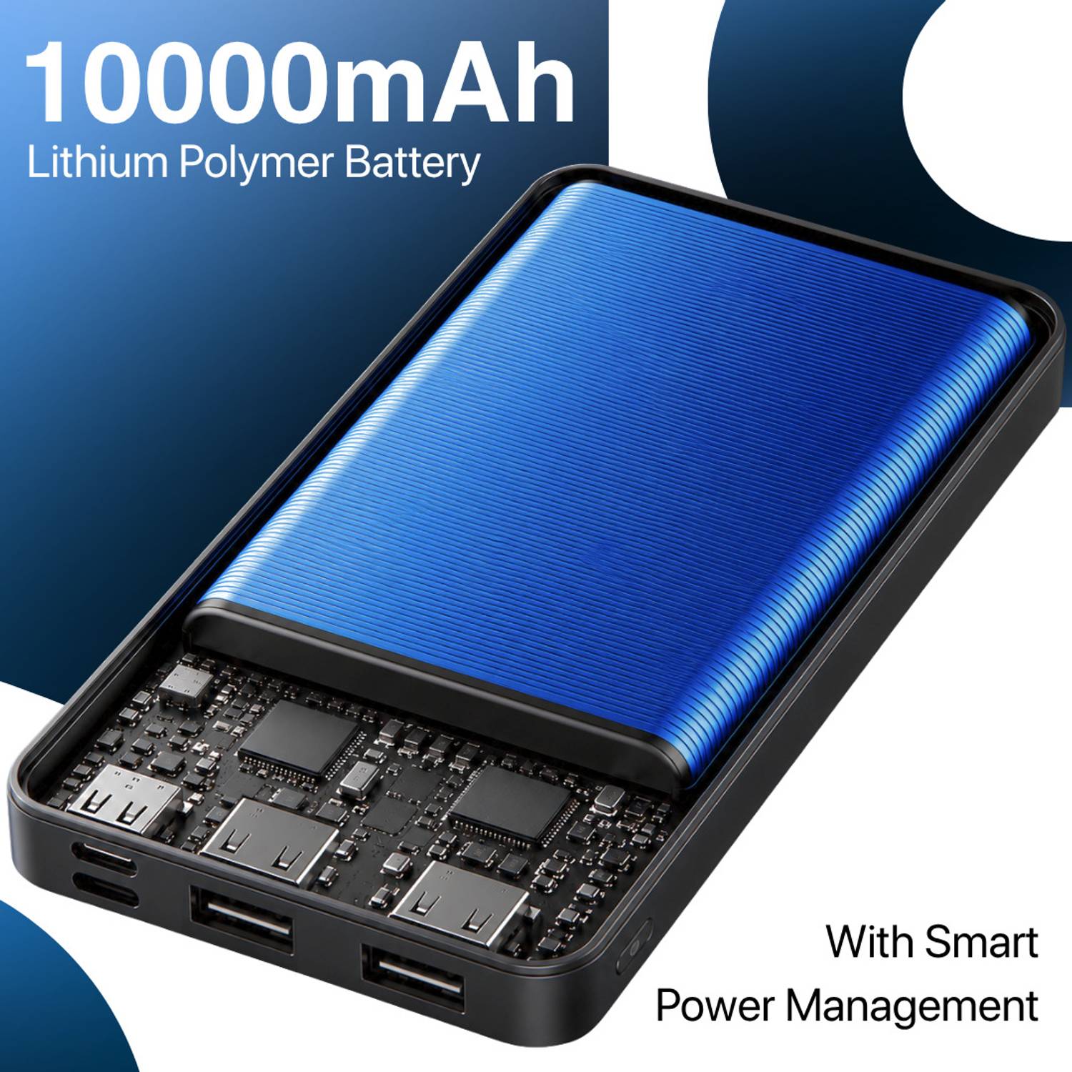 PARXEN 10000 mAh 22.5 W Slim Power Bank Black - Image 2