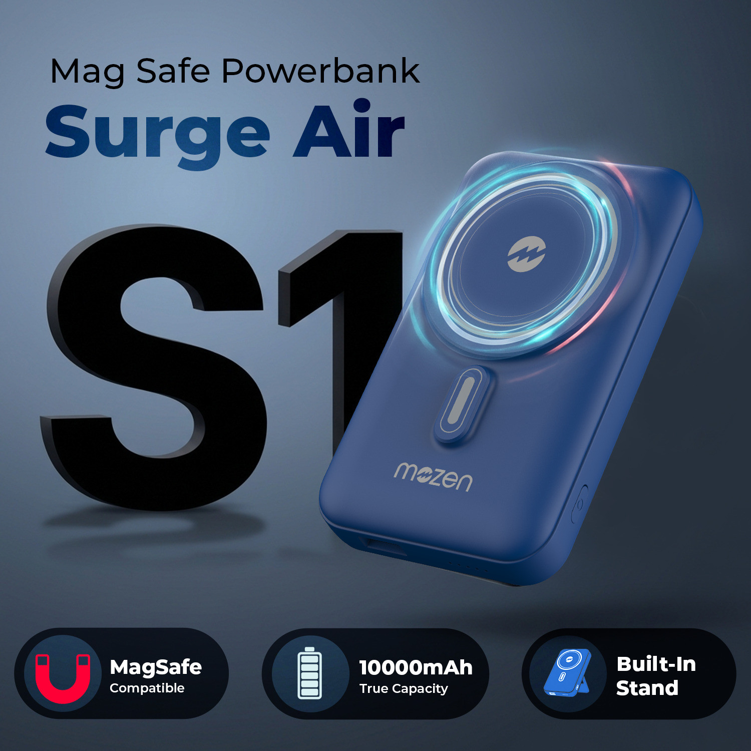 Image of AMKETTE 10000 mAh 22.5 W Wired & Wireless With MagSafe Compact Pocket Size Power Bank