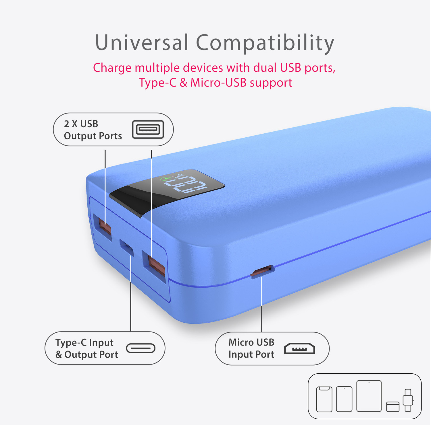 Image of Beetel 20000 mAh 22.5 W Power Bank