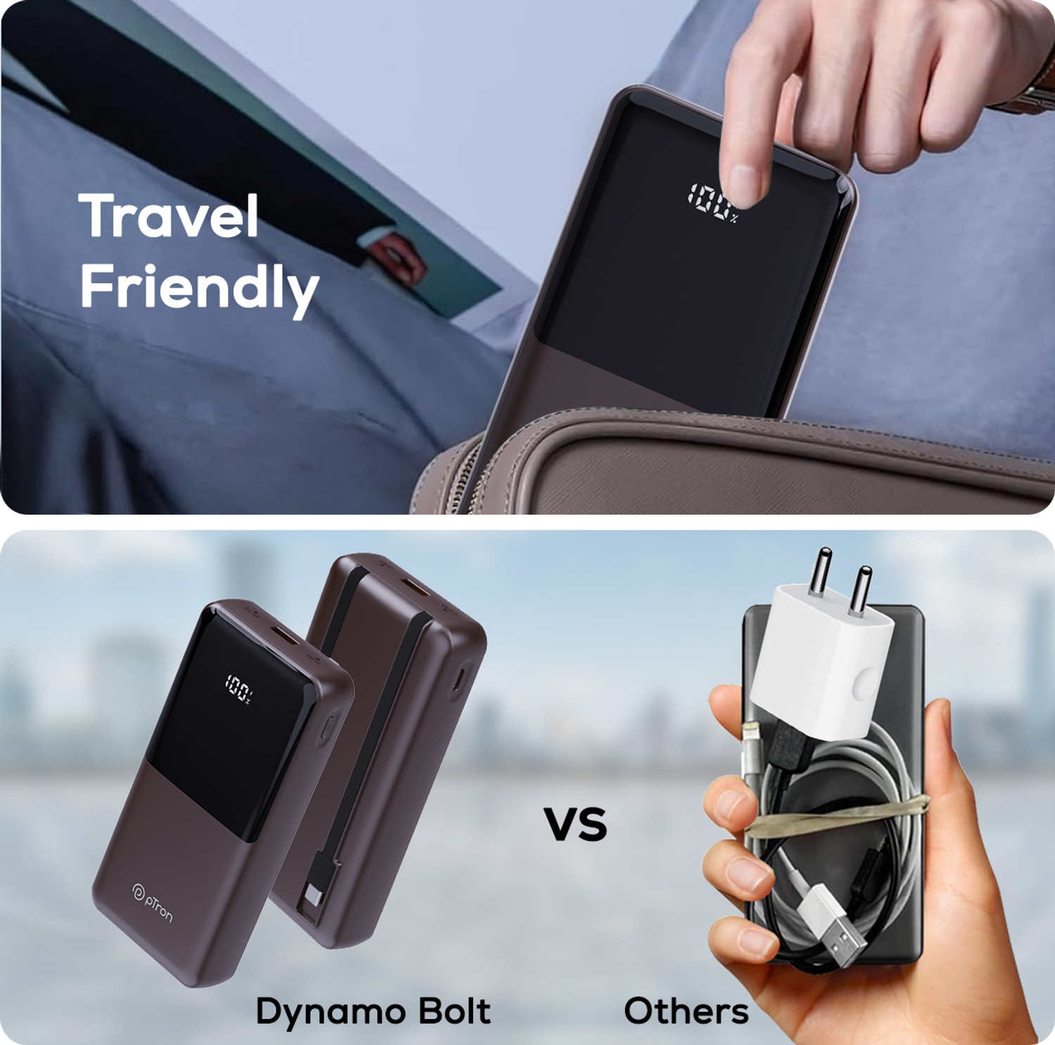 Image of PTron 20000 mAh 35 W Compact Pocket Size Power Bank