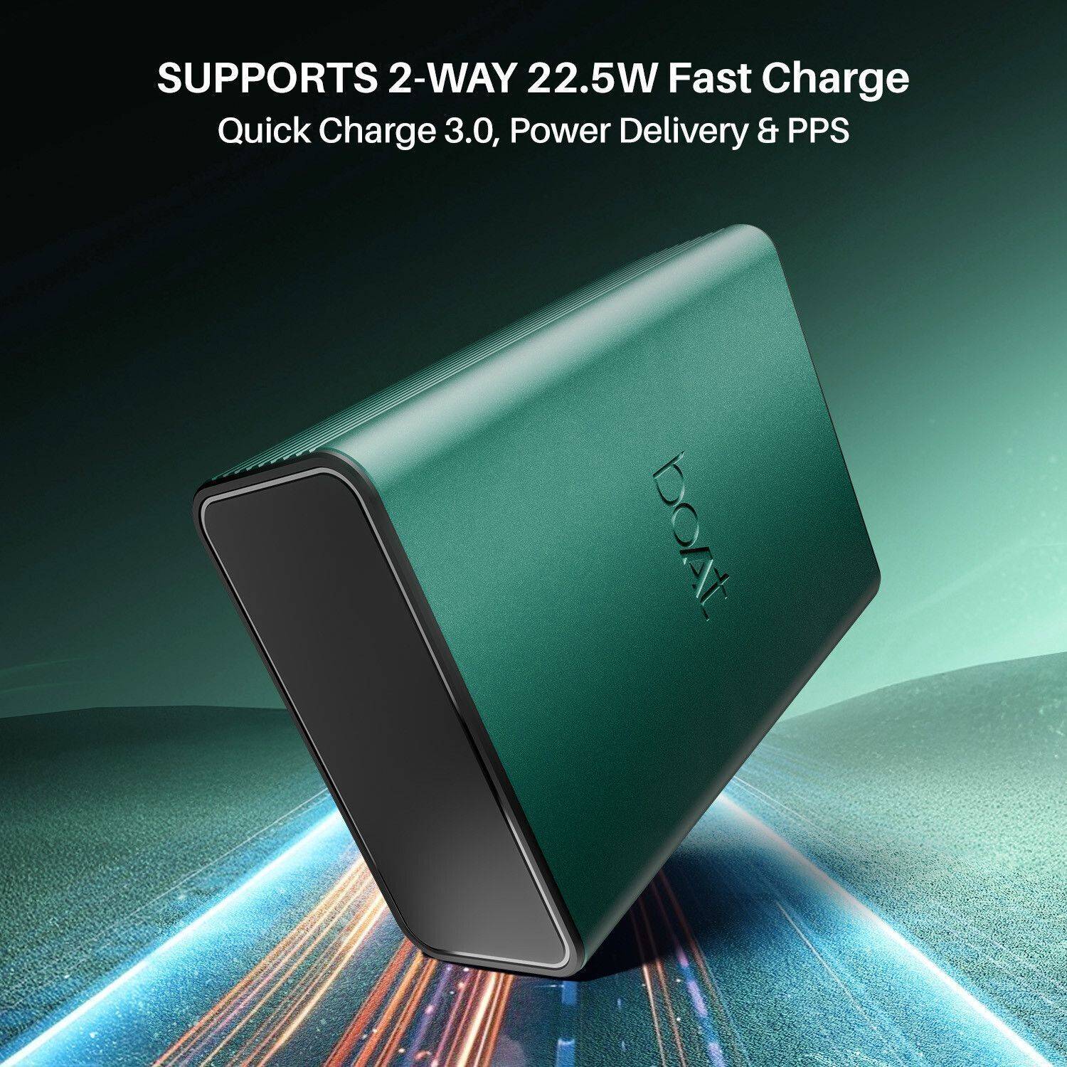 boAt 20000 mAh 22.5W Green Power Bank - Image 4