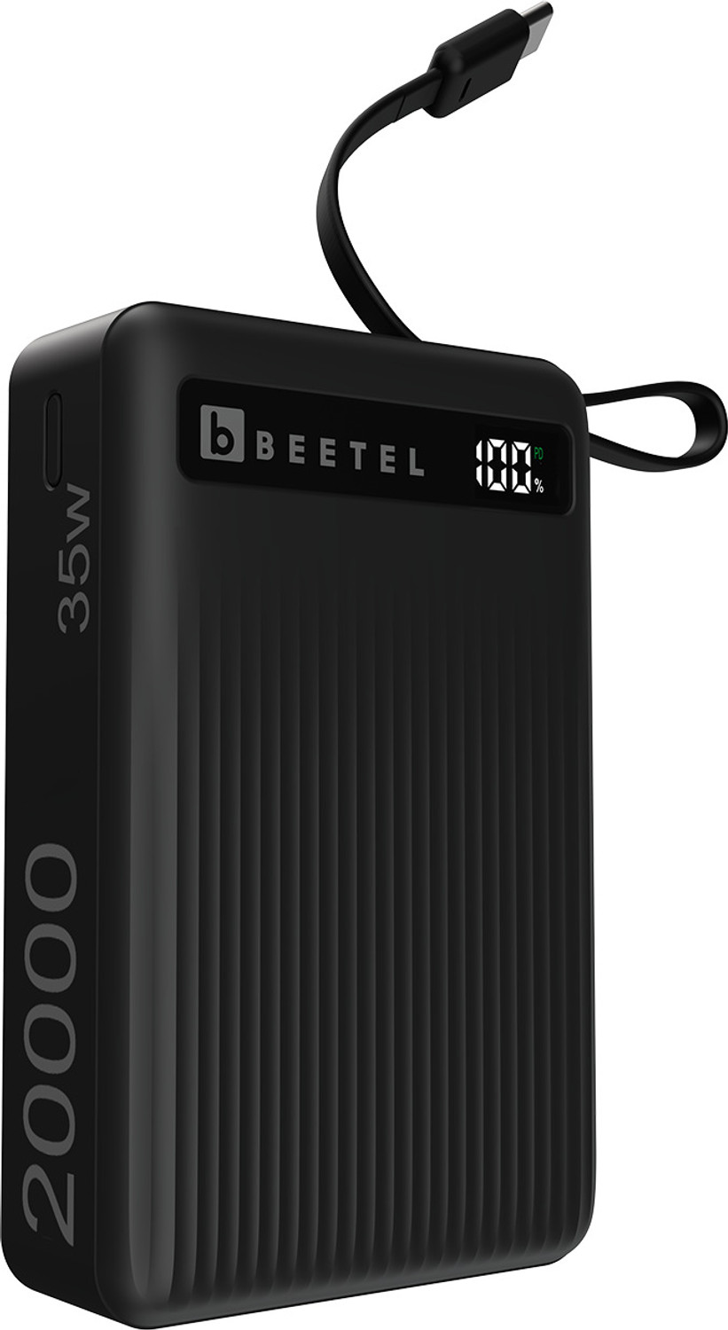 Image of Beetel 20000 mAh 35 W Nano Pocket Size Power Bank (Black, Lithium Polymer, Fast Charging for Mobile, Tablet, Smartwatch, Earbuds, Speaker)