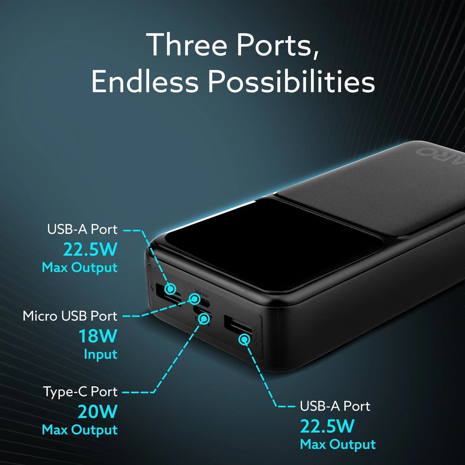 Image of AGARO 20000 mAh 22.5 W Compact Pocket Size Power Bank