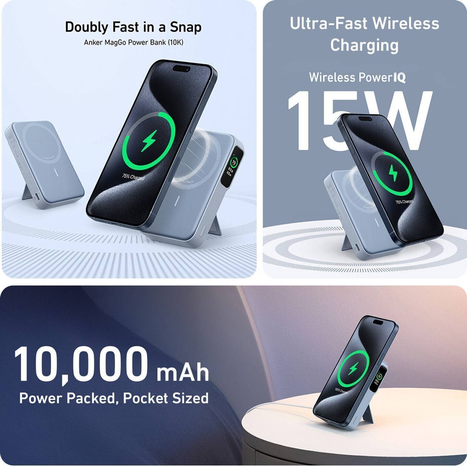 Anker 10000 mAh 15 W Wireless With MagSafe Compact Pocket Size