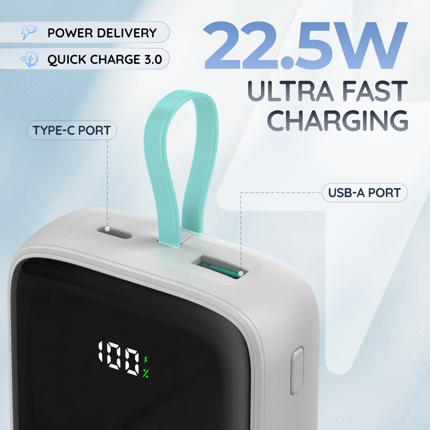 Image of Pebble 20000 mAh Compact Pocket Size Power Bank
