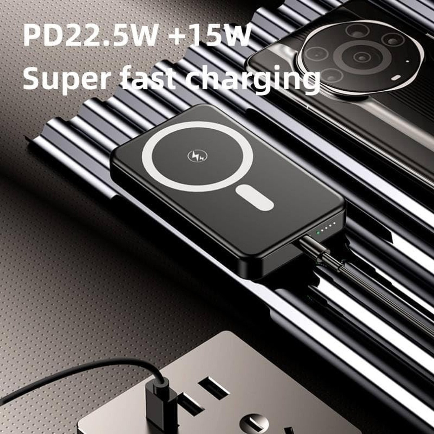 Image of ULTADOR 10000 mAh 23 W Wireless With MagSafe Ultra Slim Pocket Size Power Bank
