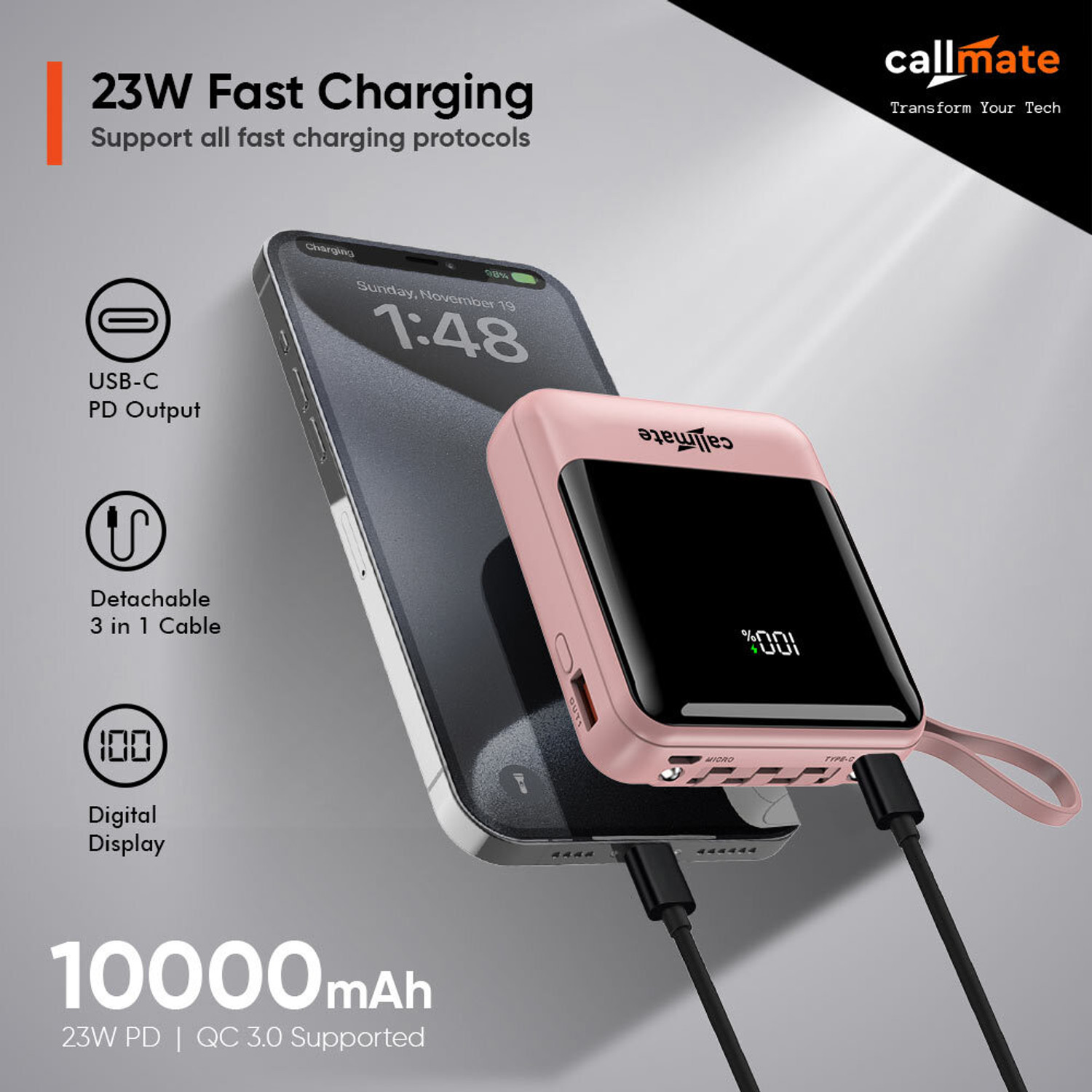 Image of Callmate 10000 mAh 23 W Power Bank