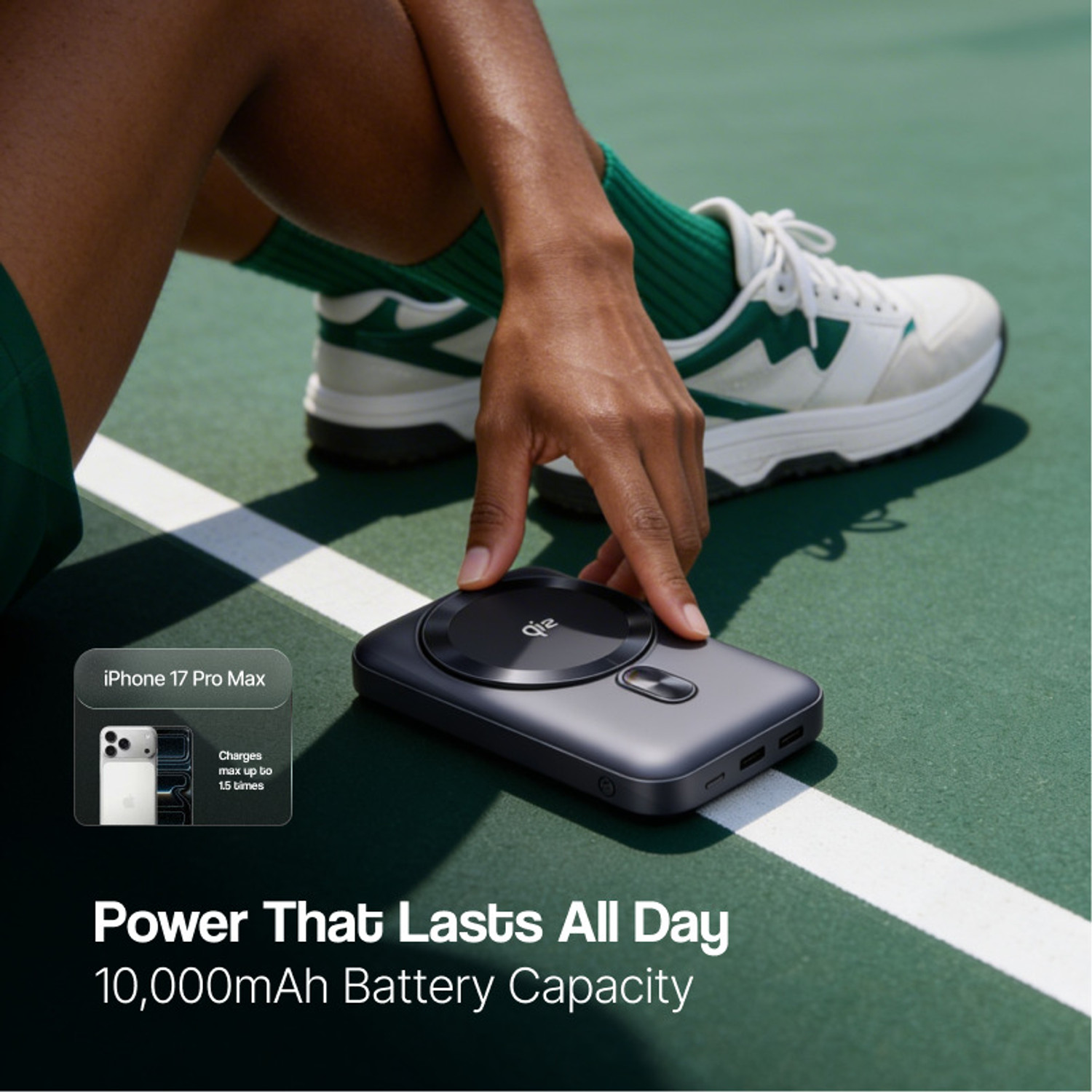 Image of Ambrane 10000 mAh 22.5 W Wired & Wireless With MagSafe Compact Pocket Size Power Bank