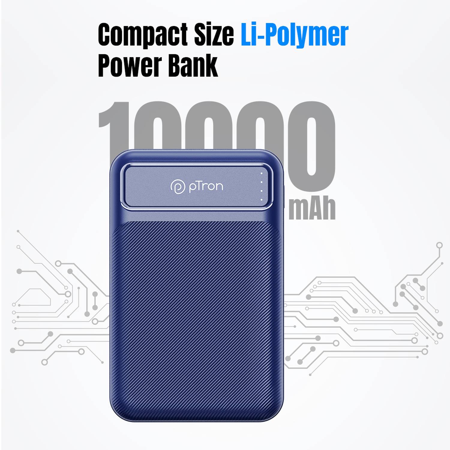 PTron 10000 mAh 22.5W Nano Power Bank (Blue) - Image 3