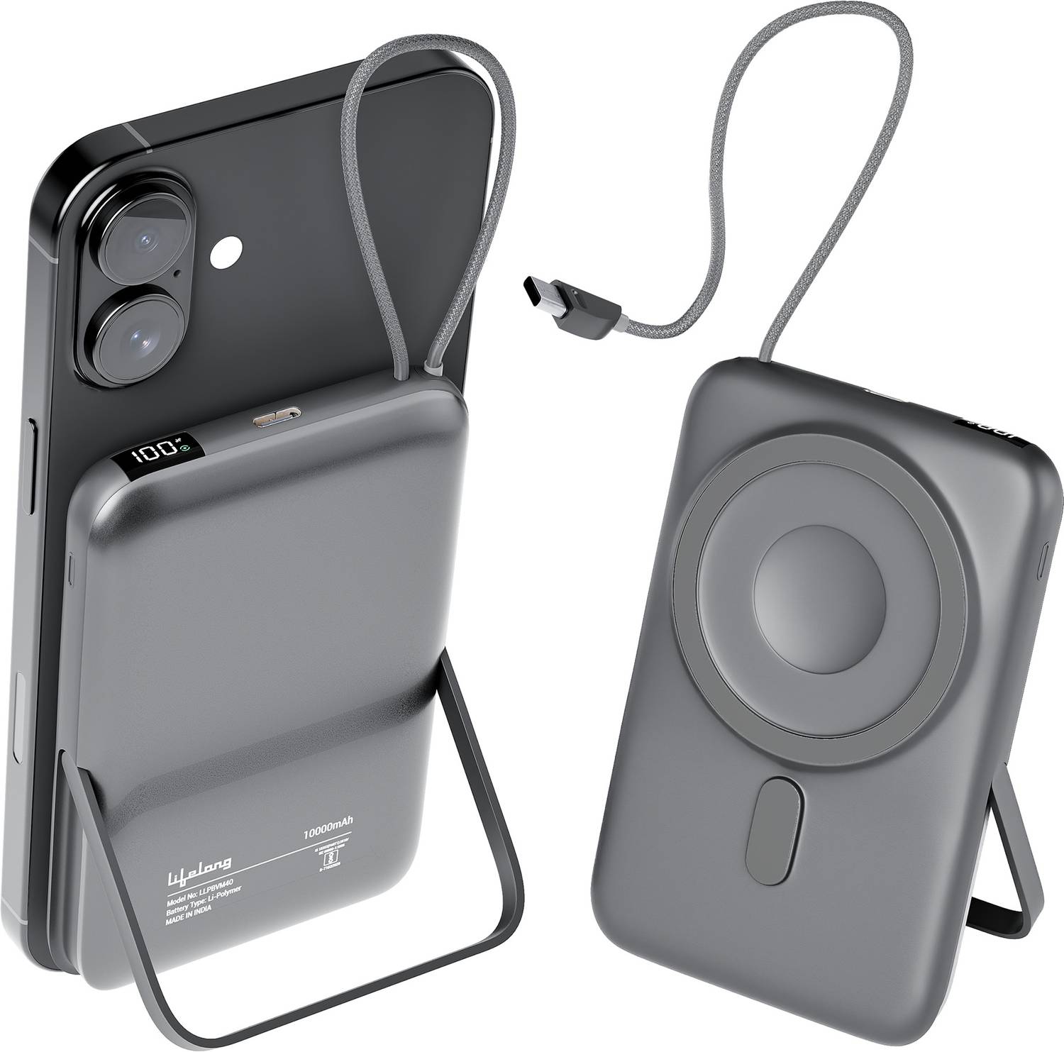 Lifelong 10000 mAh 22.5 W Wired & Wireless With MagSafe Ultra Compact Pocket Size Power Bank