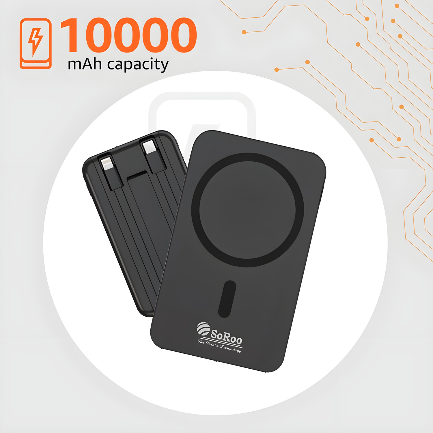 Image of Soroo Future 10000 mAh 30 W Wired & Wireless Compact Pocket Size Power Bank