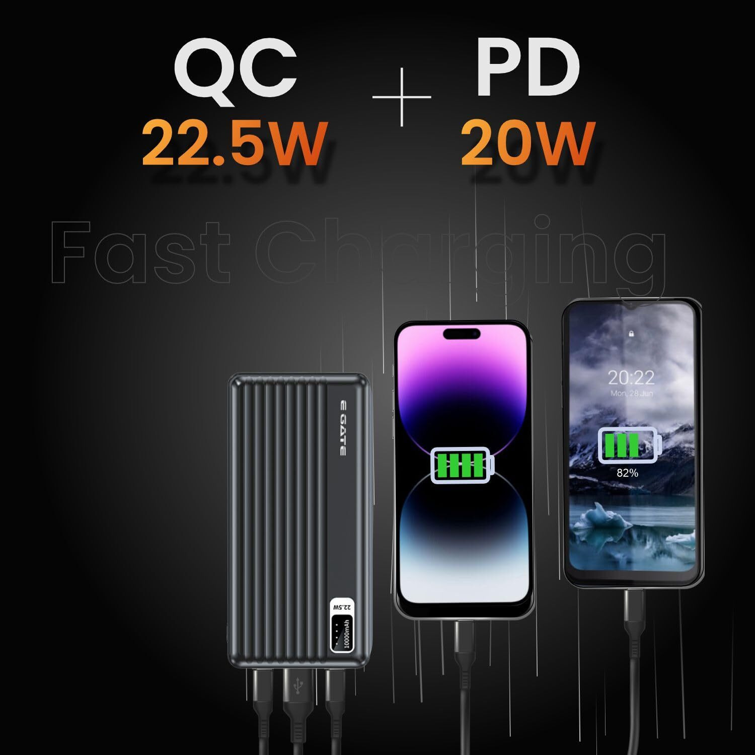 Image of Egate 10000 mAh 22.5 W Compact Pocket Size Power Bank