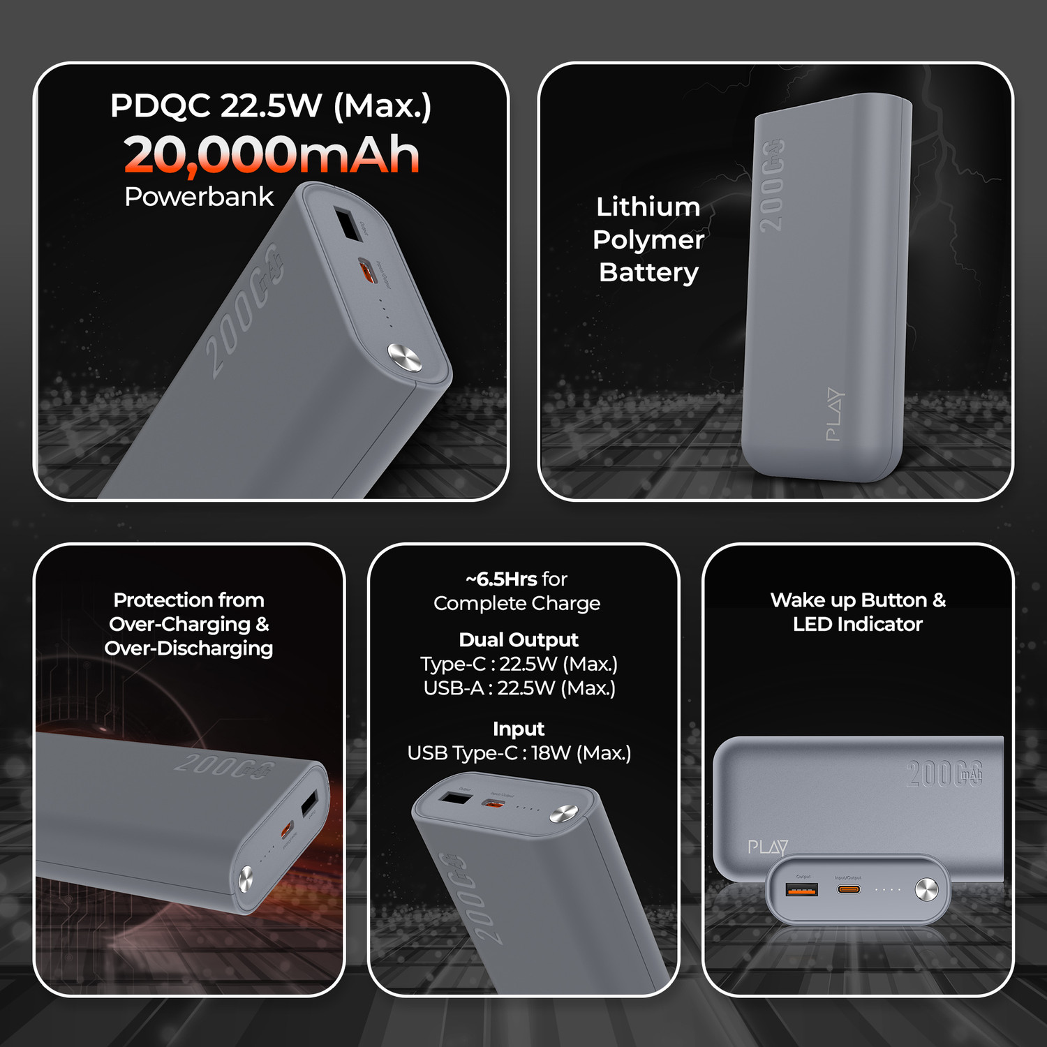 Image of PLAY 20000 mAh 22.5 W Power Bank
