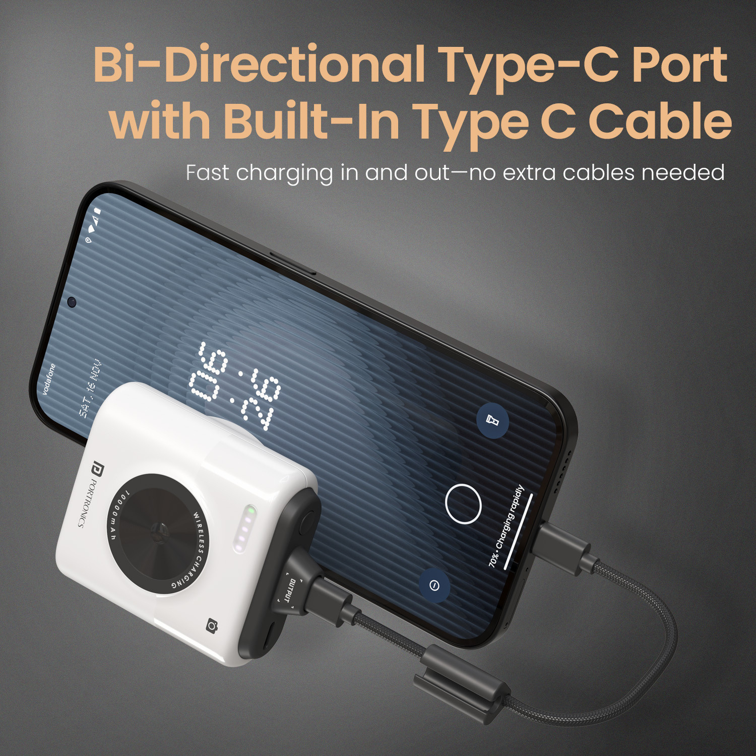 Image of Portronics 10000 mAh 20 W Compact Pocket Size Power Bank