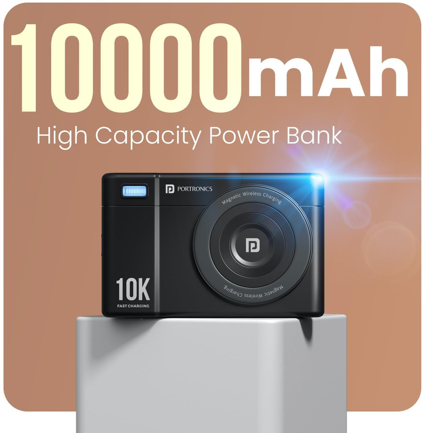 Image of Portronics 10000 mAh 22.5 W Wireless Compact Pocket Size Power Bank