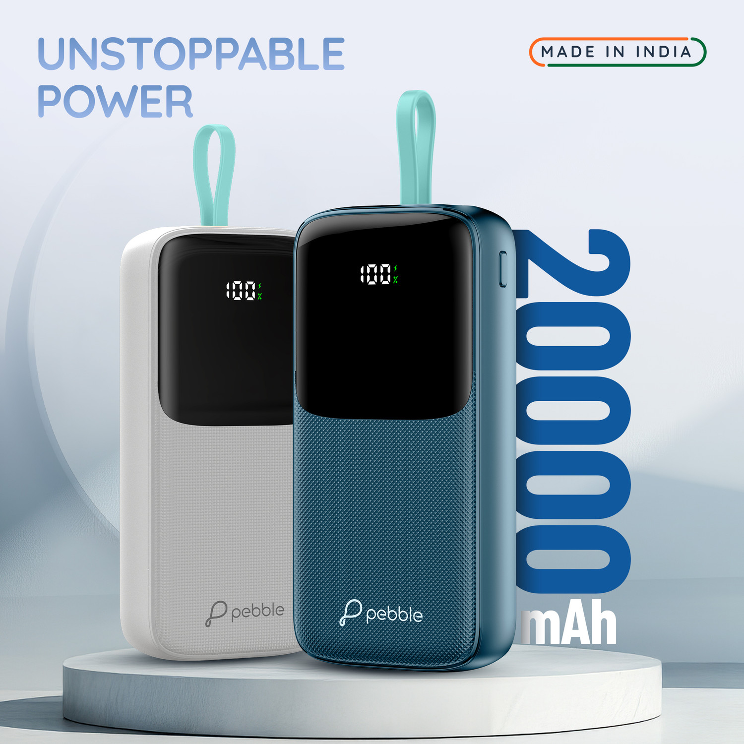 Image of Pebble 20000 mAh Compact Pocket Size Power Bank