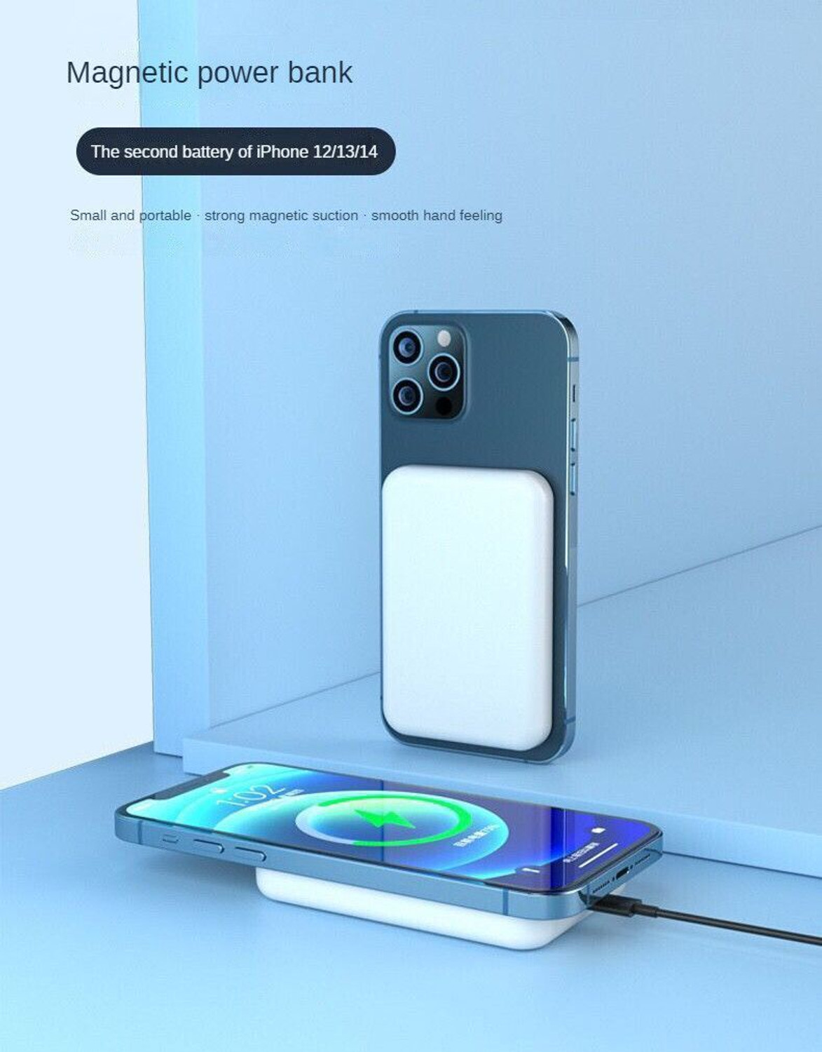 Image of Sanwariya 5000 mAh 5 W Wireless With MagSafe Mini Pocket Size Power Bank