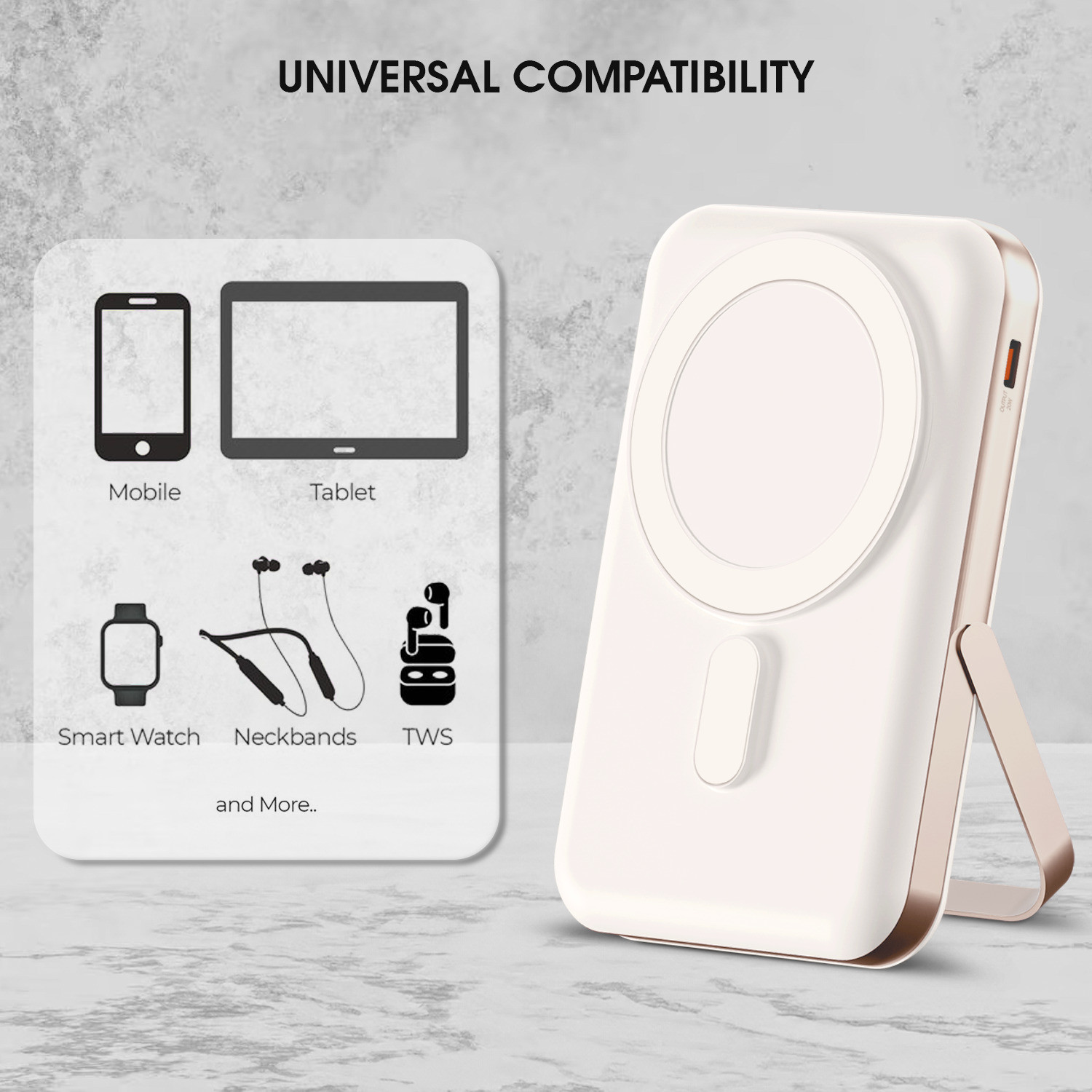 Image of Power Up 10000 mAh 22.5 W Wireless With MagSafe Slim Pocket Size Power Bank