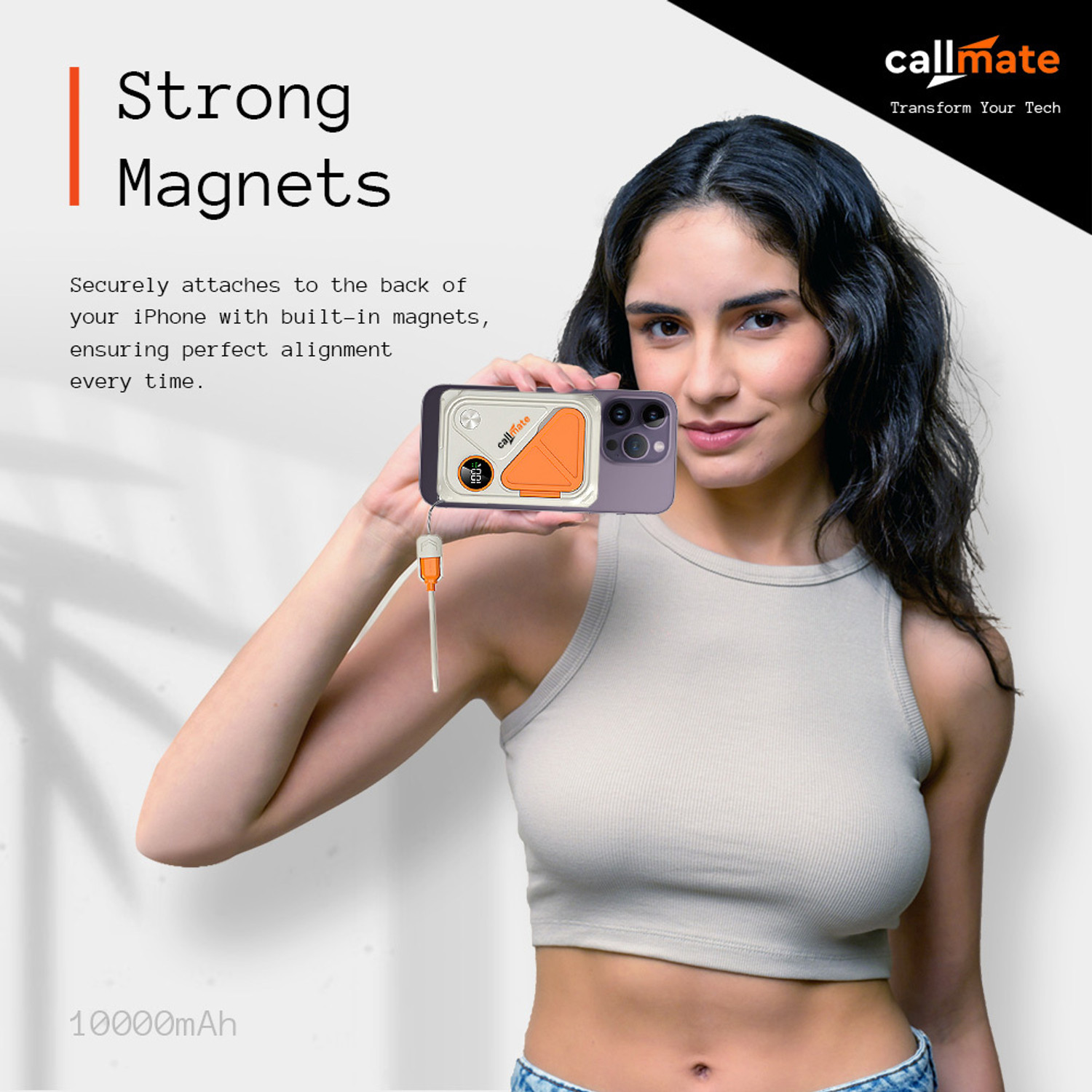 Image of Callmate 10000 mAh 23 W Wired & Wireless With MagSafe Compact Power Bank