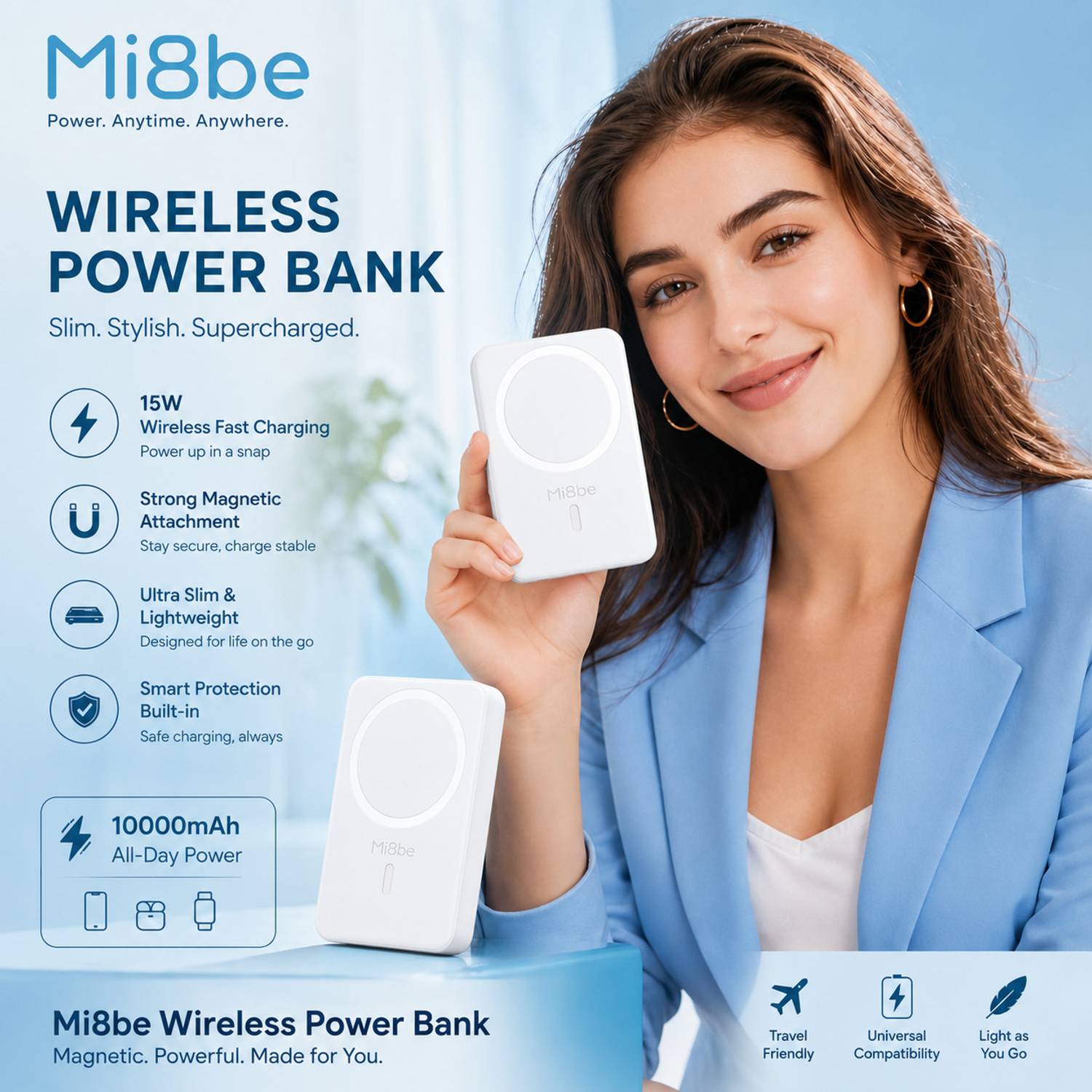 MI8BE 10000 mAh 22.5W Wireless Power Bank - Image 5
