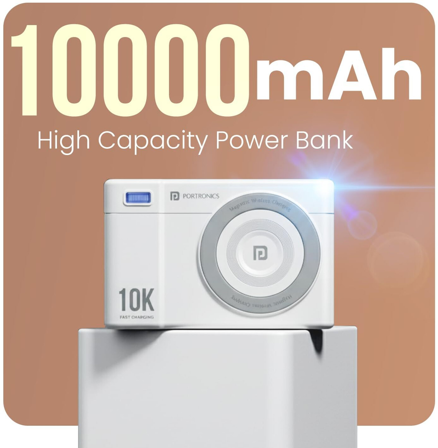 Image of Portronics 10000 mAh 22.5 W Wireless Compact Pocket Size Power Bank