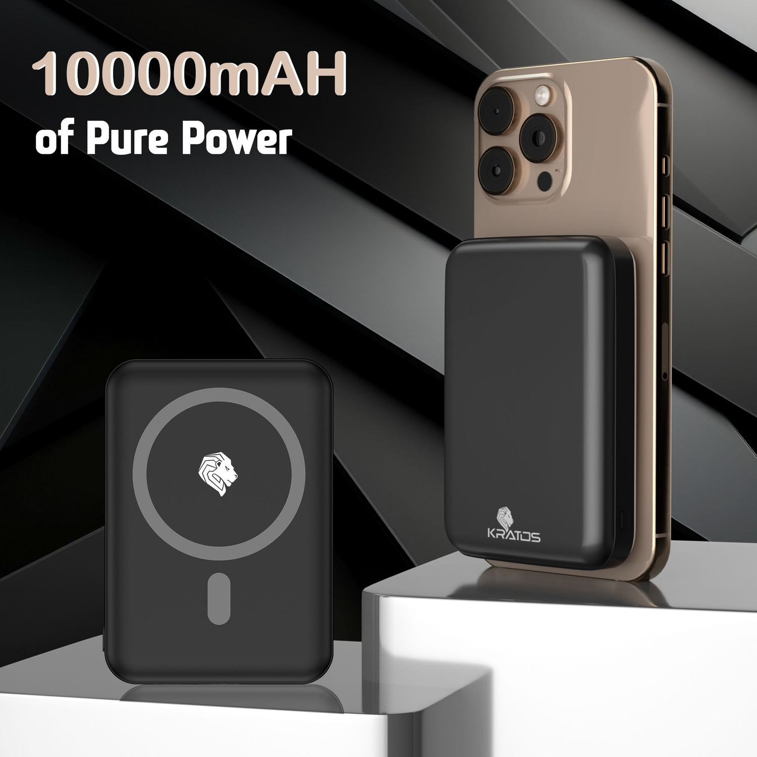 Image of Kratos 10000 mAh 22.5 W Wired & Wireless With MagSafe Slim Pocket Size Power Bank