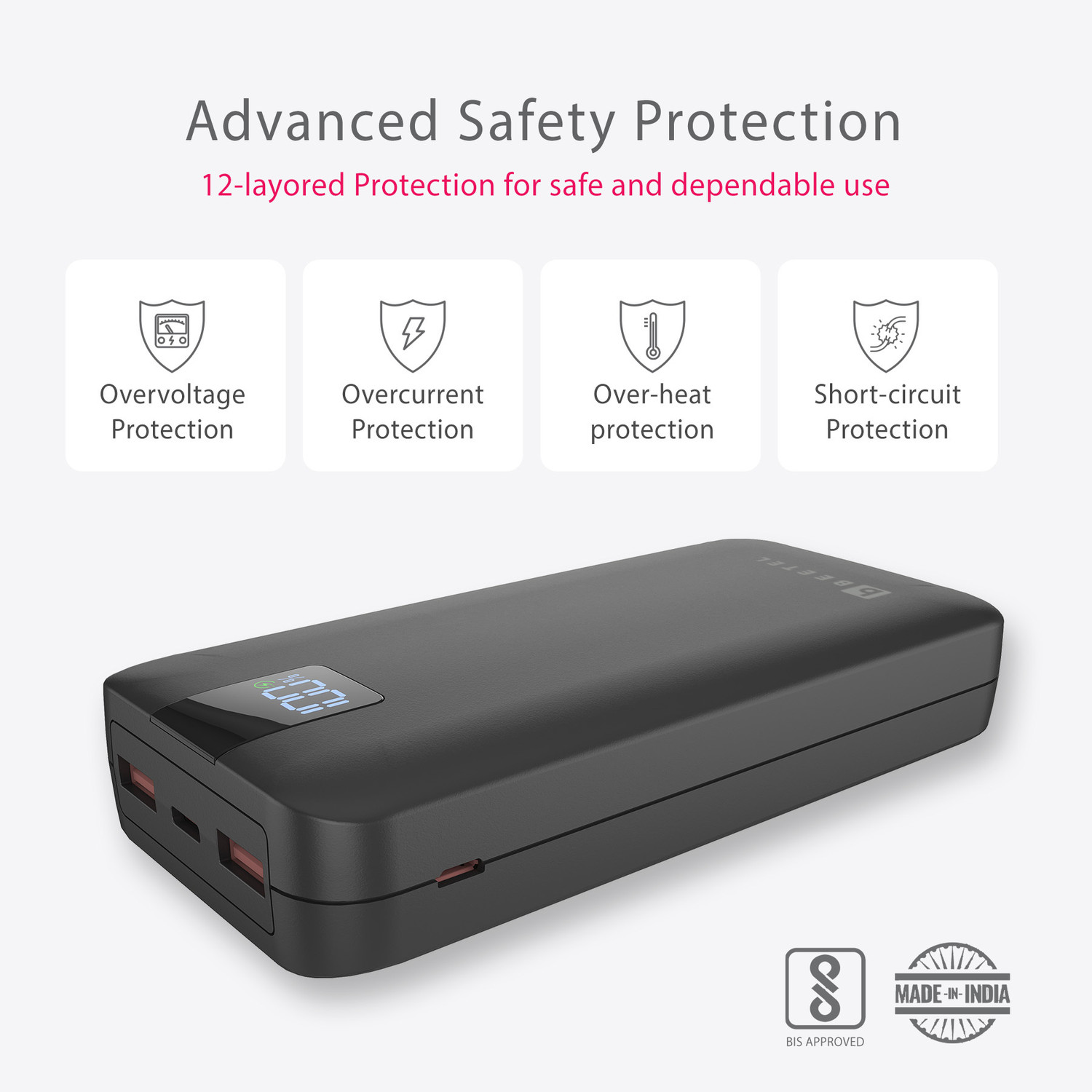 Image of Beetel 20000 mAh 22.5 W Power Bank