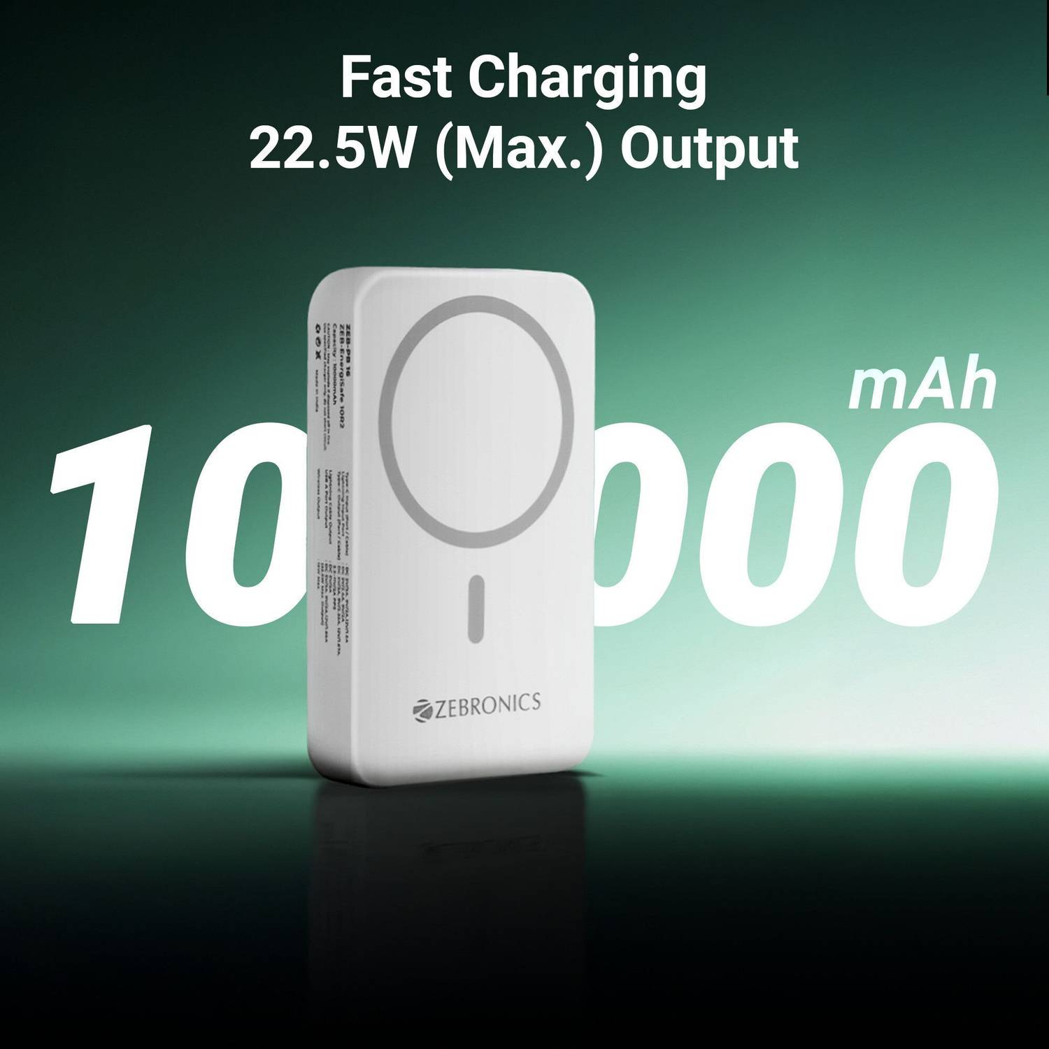 ZEBRONICS 10000 mAh 22.5W MagSafe Power Bank - Image 2