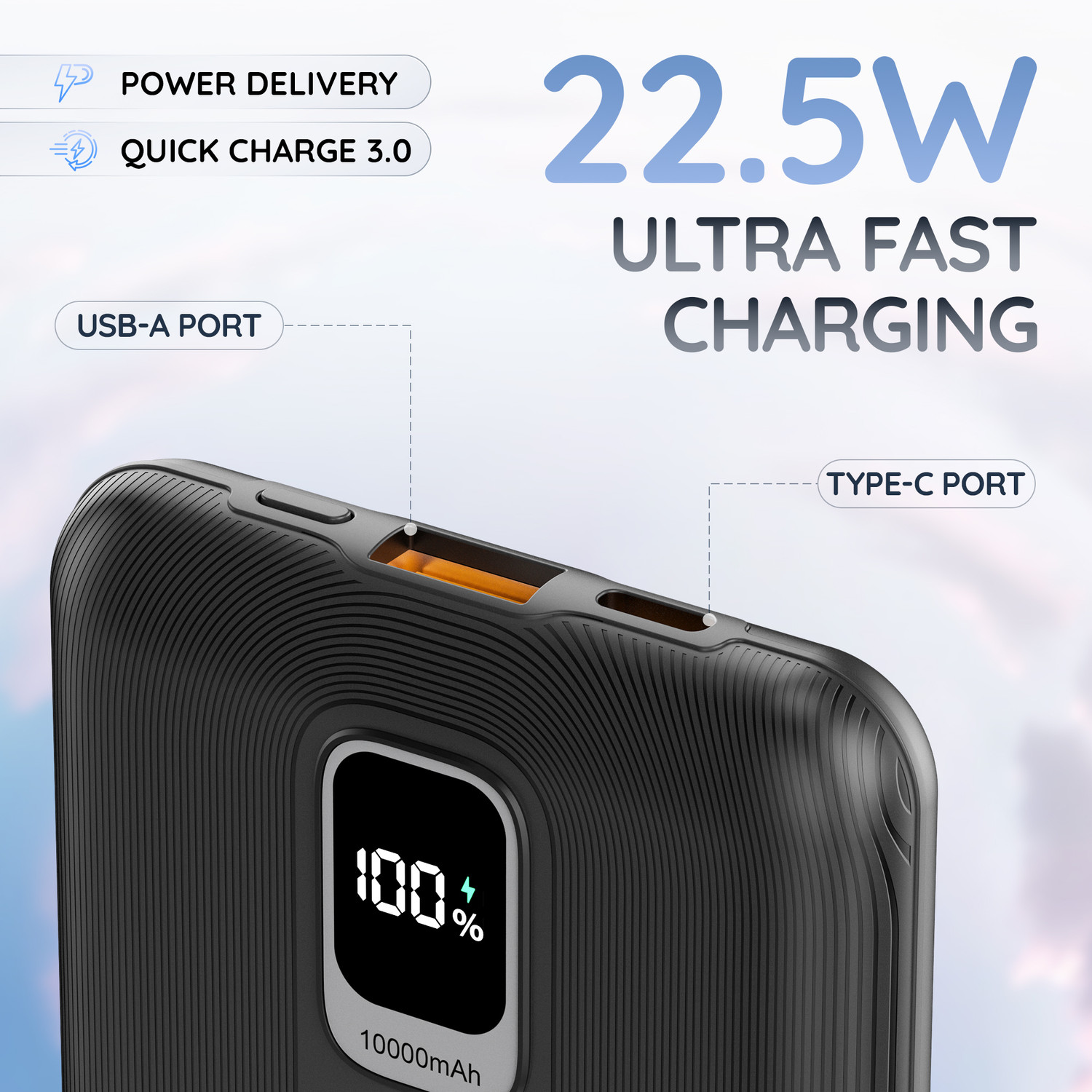 Image of Pebble 10000 mAh Ultra Slim Pocket Size Power Bank