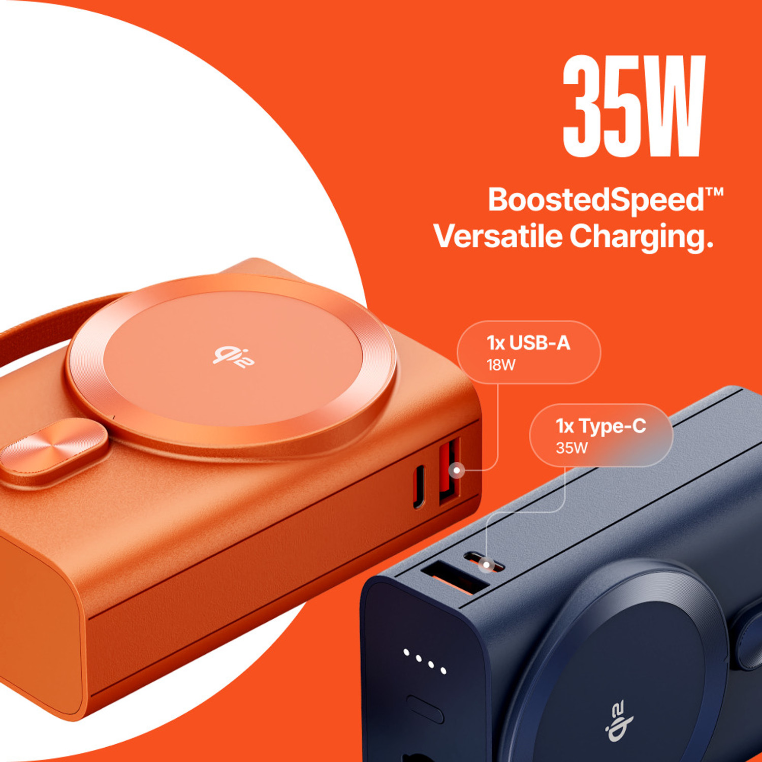 Image of Ambrane 20000 mAh 35 W Wired & Wireless With MagSafe Compact Pocket Size Power Bank