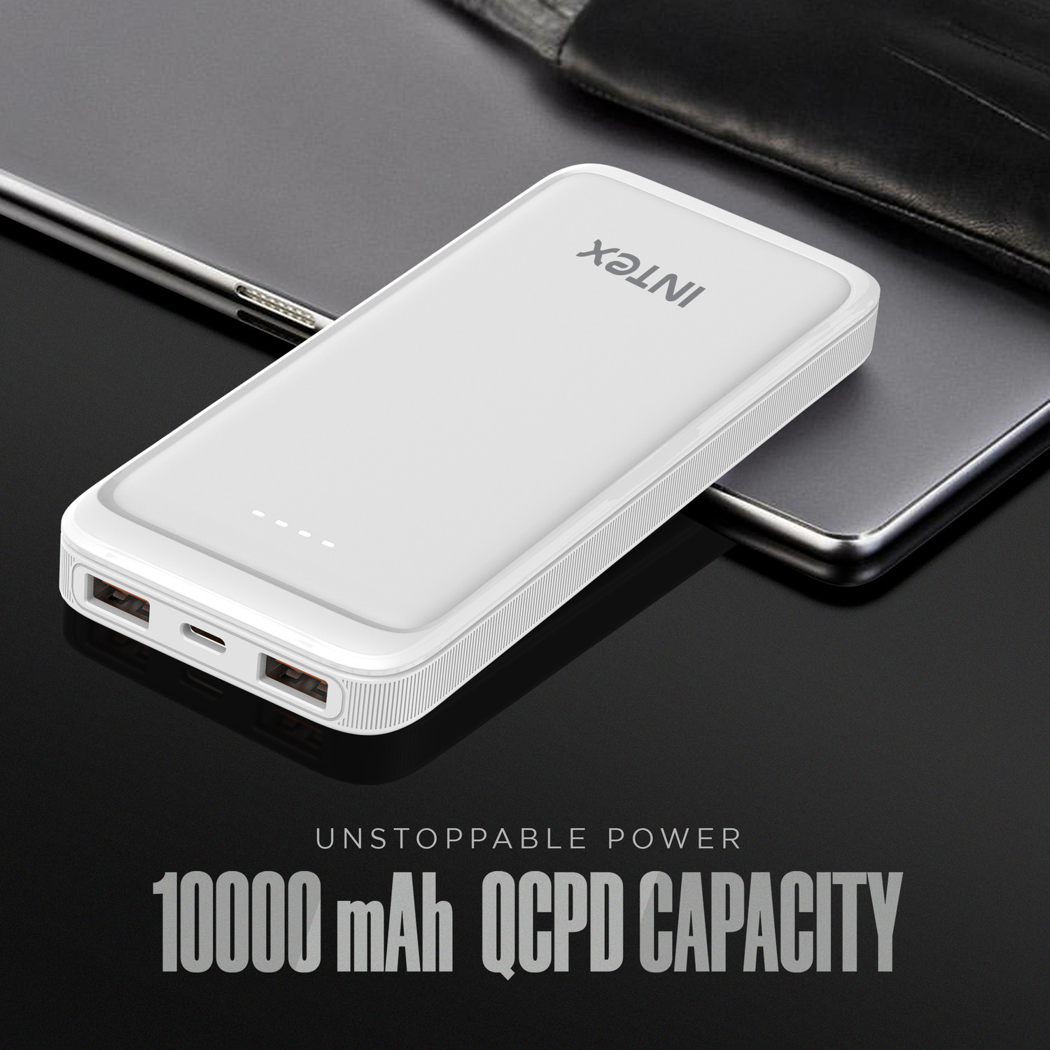 Image of Intex 10000 mAh 22 W Power Bank (Creamy White, Lithium Polymer, Fast Charging, Quick Charge 3.0 for Mobile)