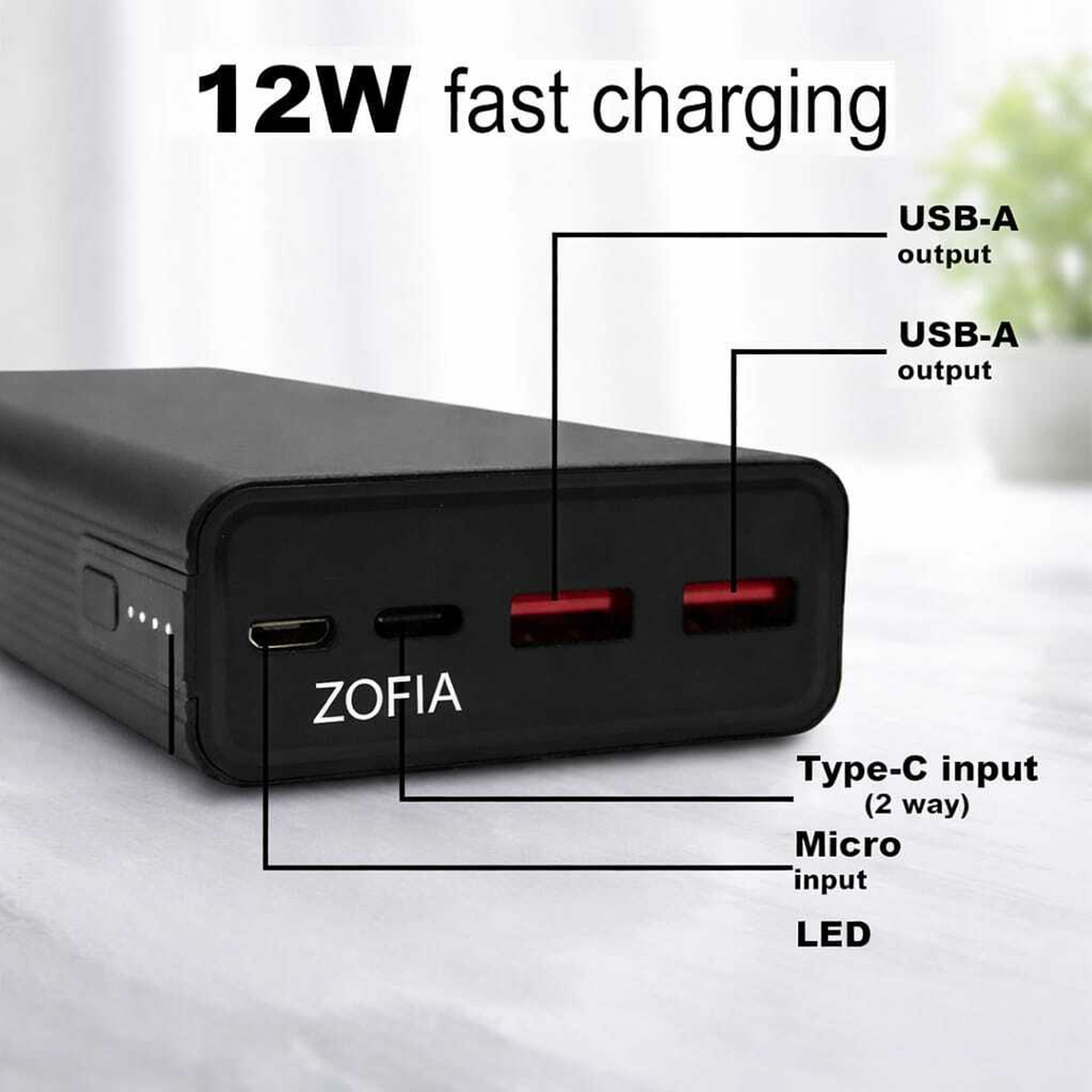 Image of zofia 200000 mAh 22.5 W Compact Pocket Size Power Bank