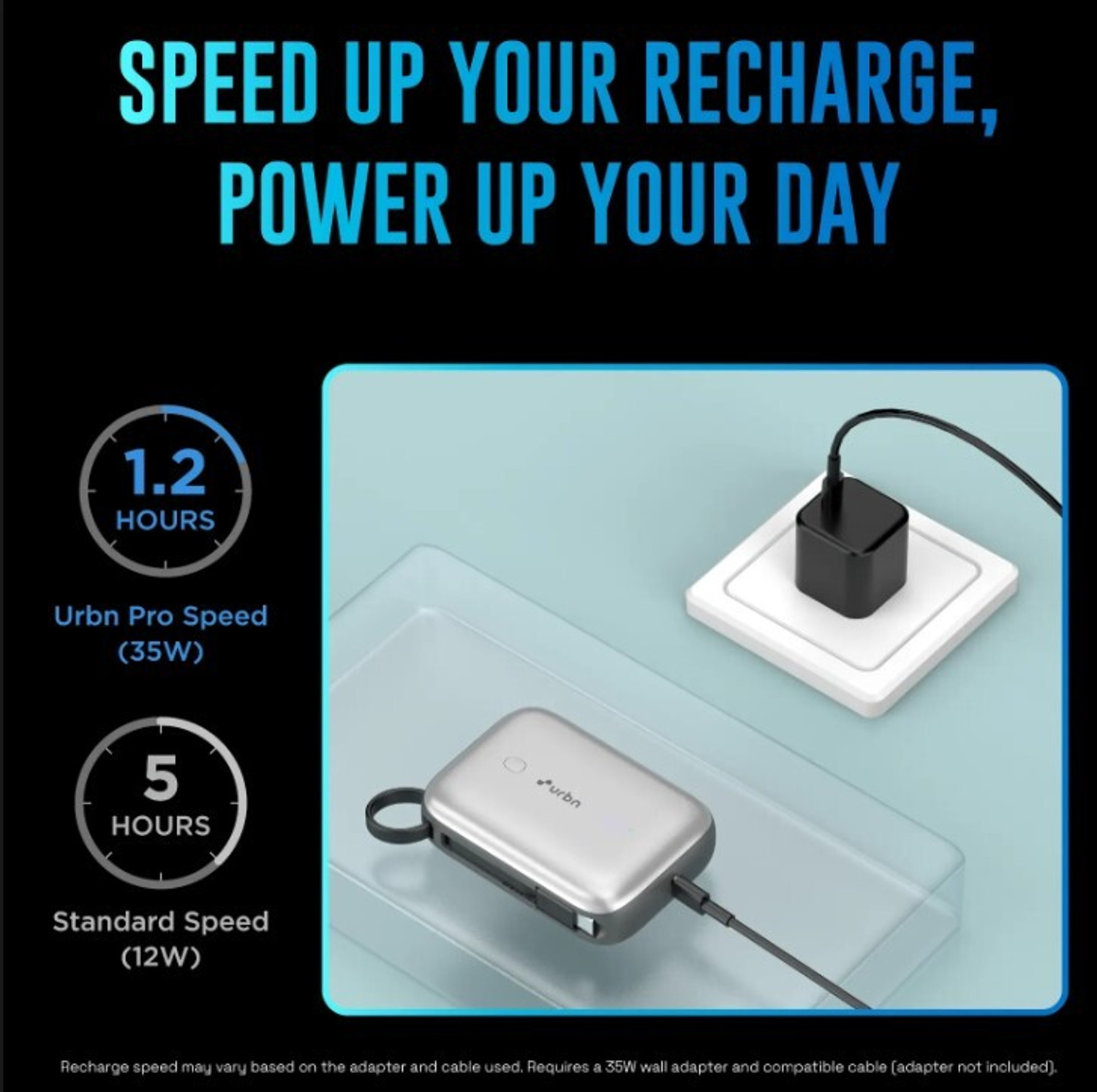 Image of URBN 10000 mAh Nano Pocket Size Power Bank (Grey, Lithium, Fast Charging for Laptop, Mobile)