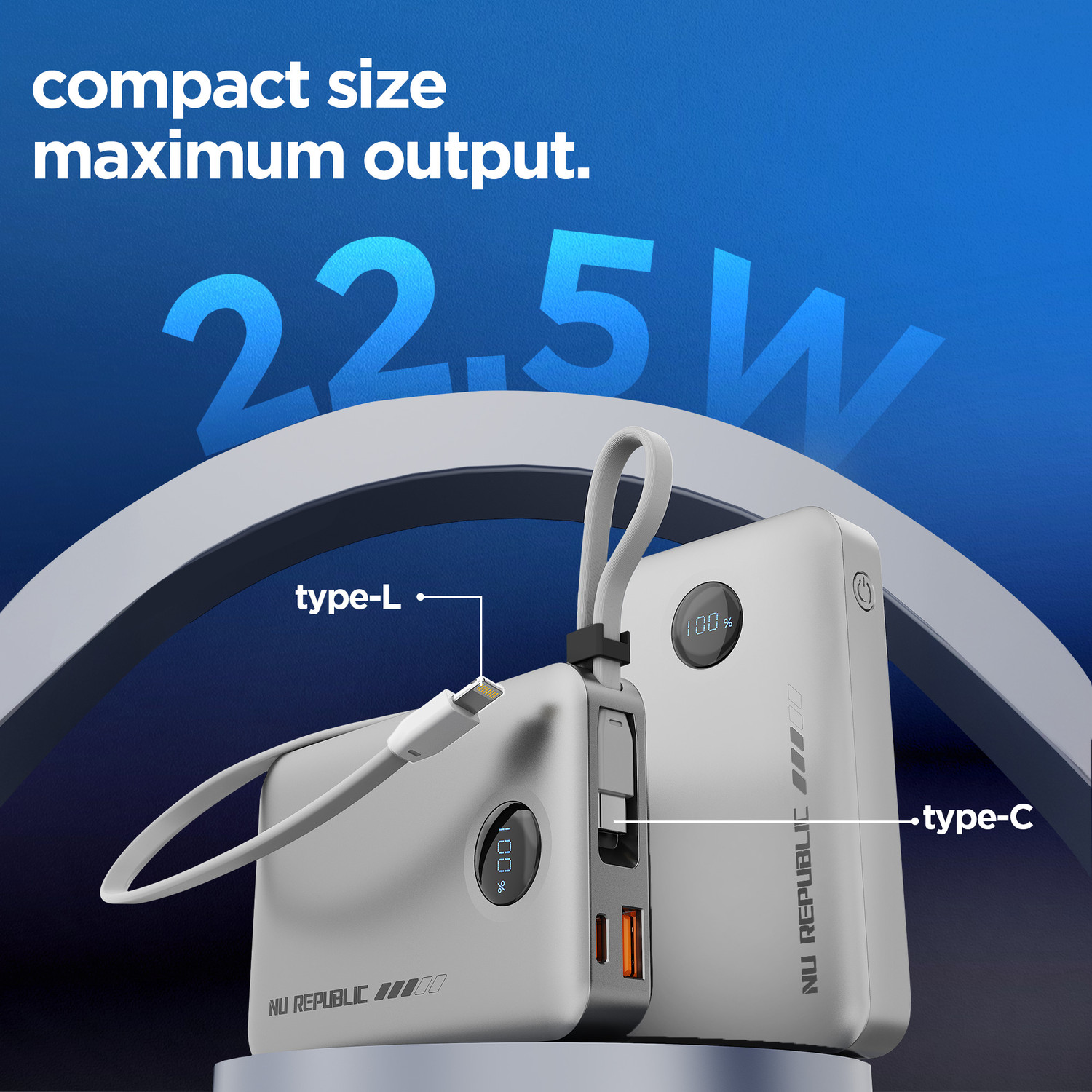 Image of Nu Republic 10000 mAh 22.5 W Compact Pocket Size Power Bank