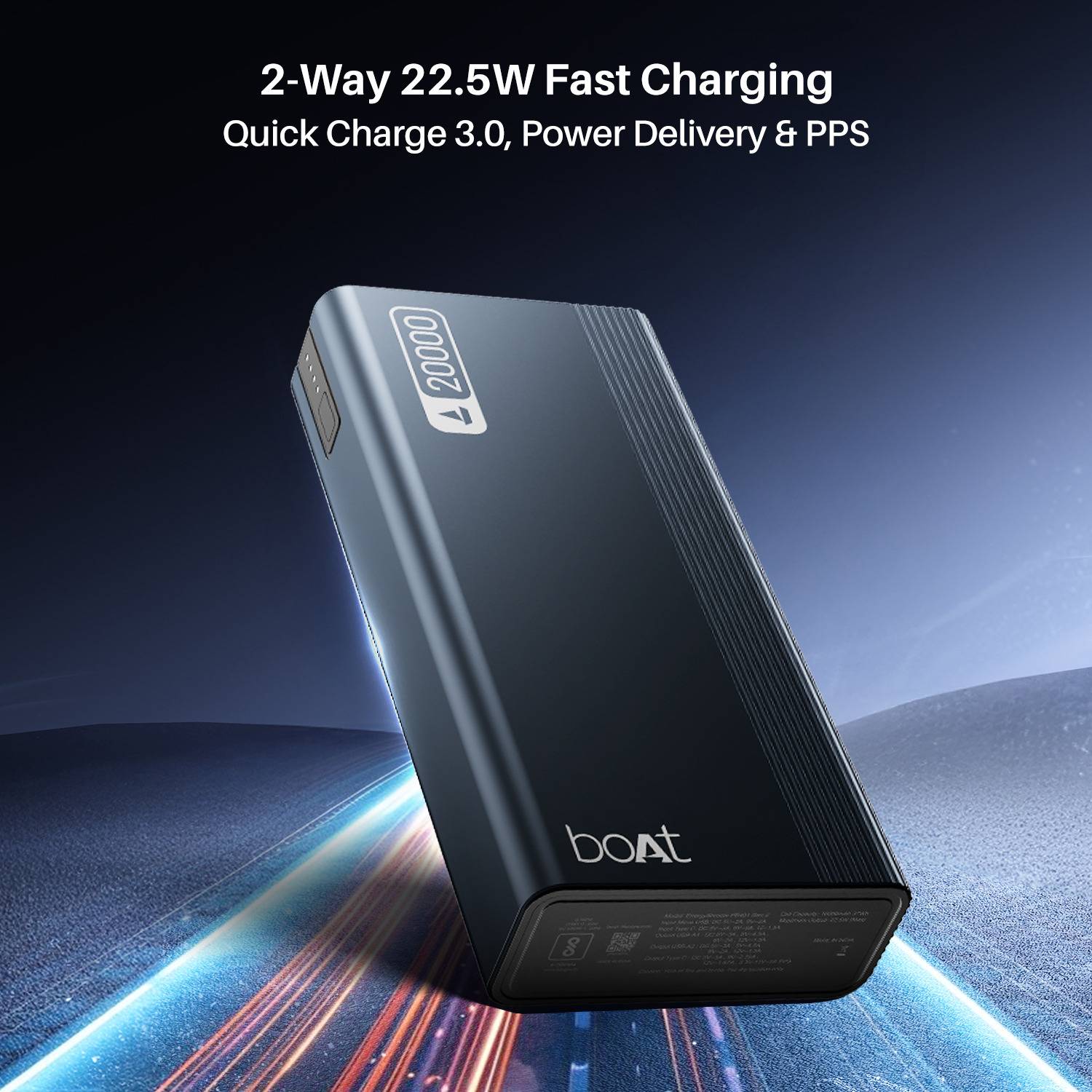 boAt 20000 mAh 22.5W Compact Power Bank Blue - Image 4
