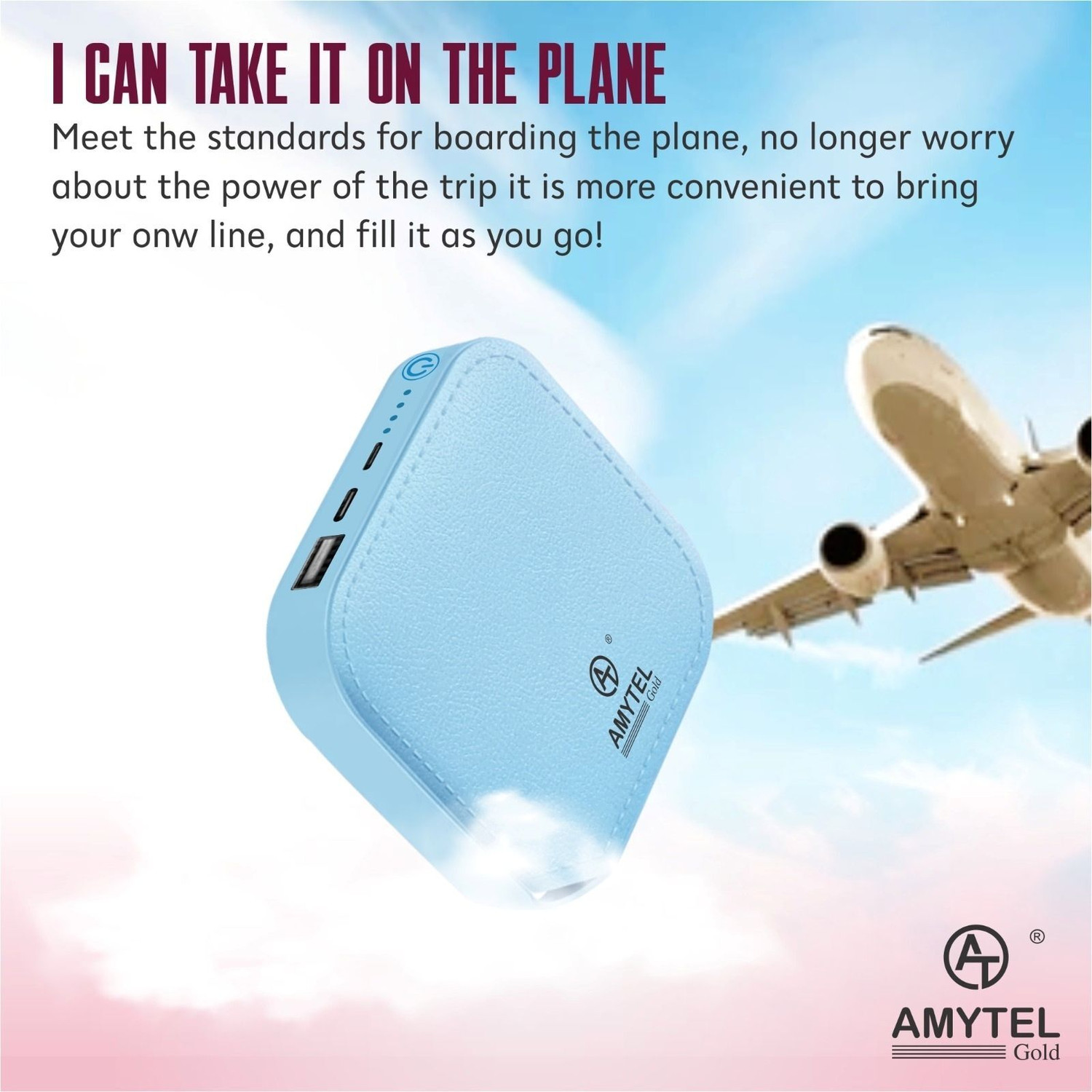 Image of AMYTEL 10000 mAh 15 W Mini Pocket Size Power Bank
