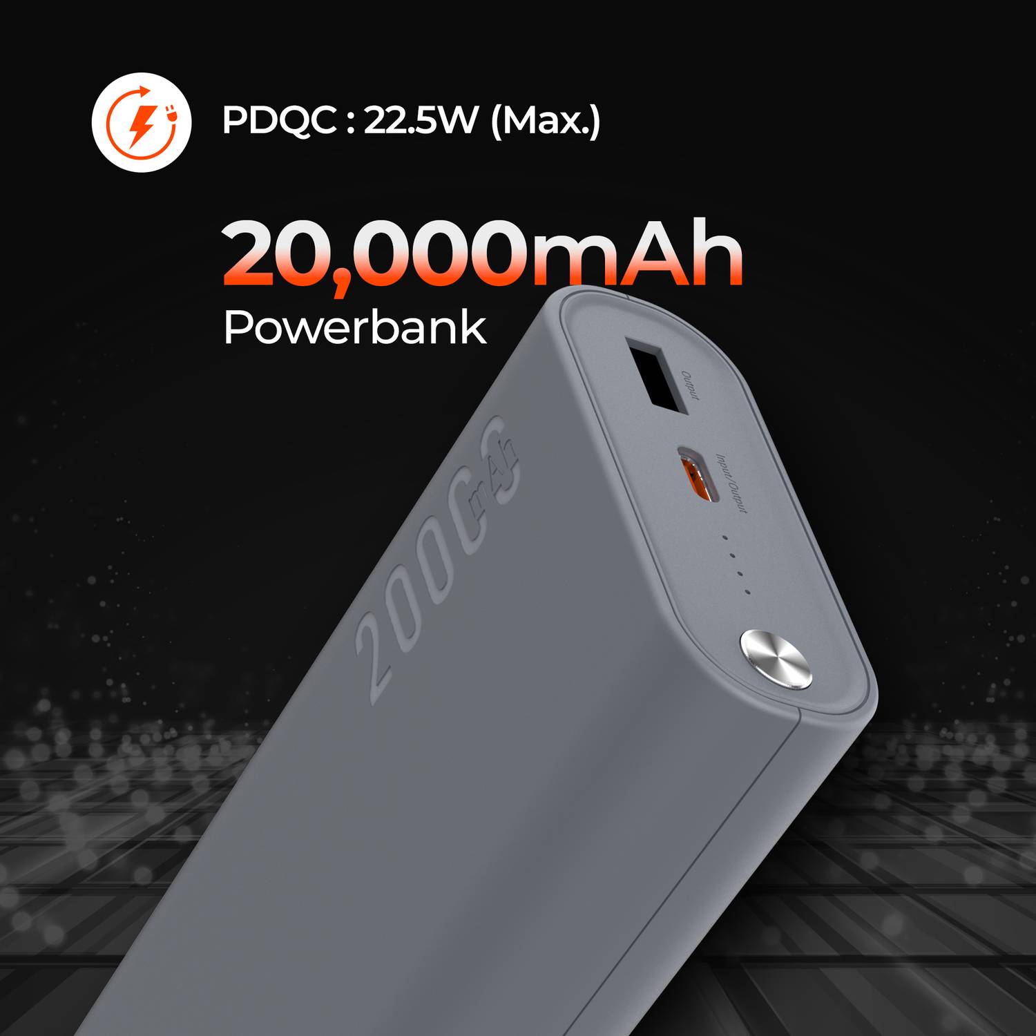 PLAY 20000 mAh 22.5 W Power Bank (Grey, Lithium Polymer, Fast Cha... more