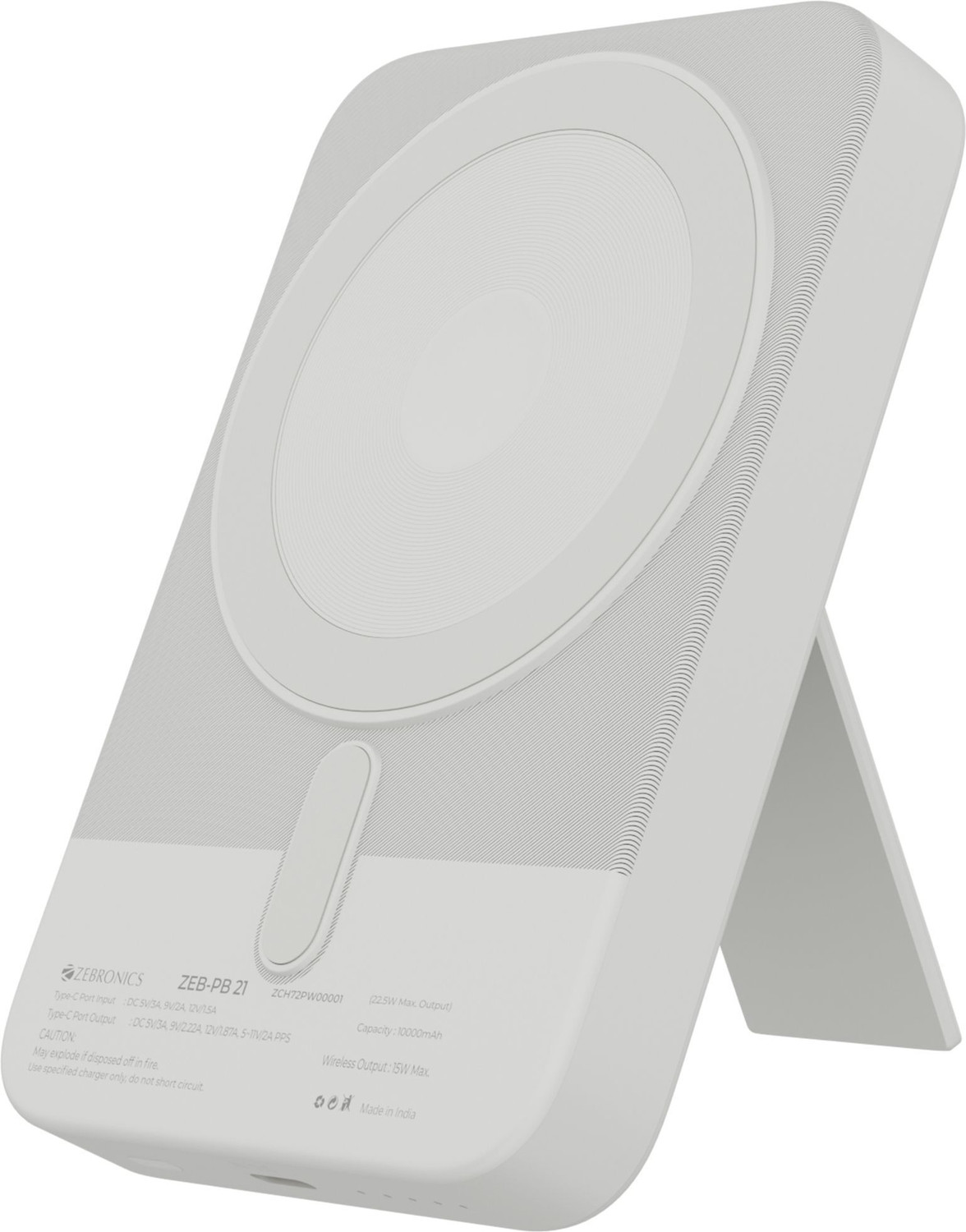 Image of ZEBRONICS 10000 mAh With MagSafe Power Bank