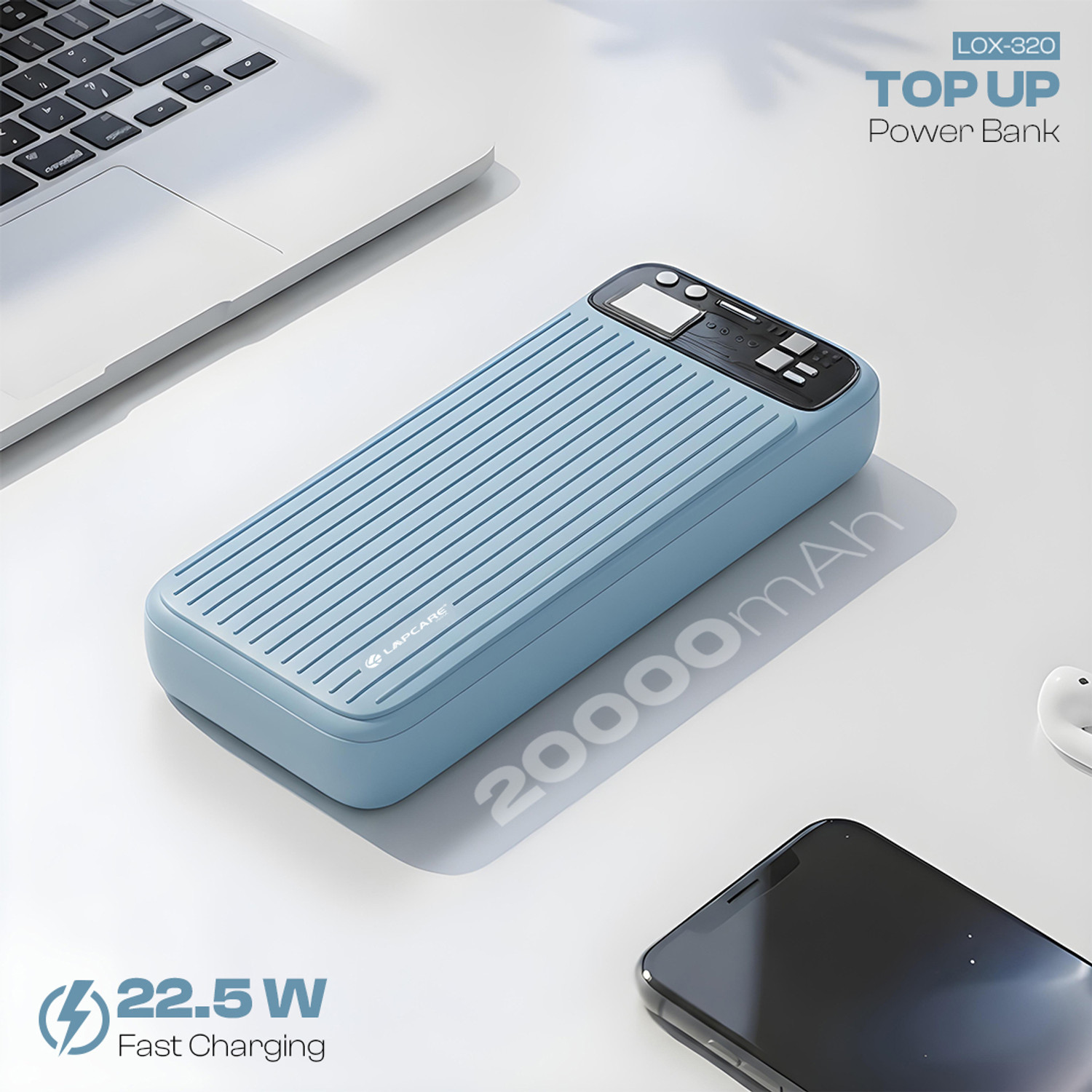 Image of LAPCARE 20000 mAh 22.5 W Compact Pocket Size Power Bank