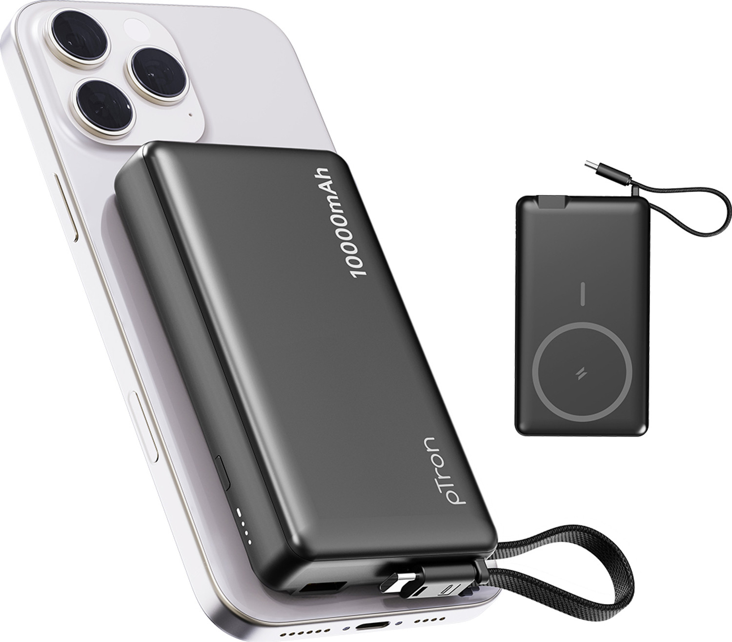 Image of PTron 10000 mAh 22.5 W Wireless With MagSafe Compact Pocket Size Power Bank