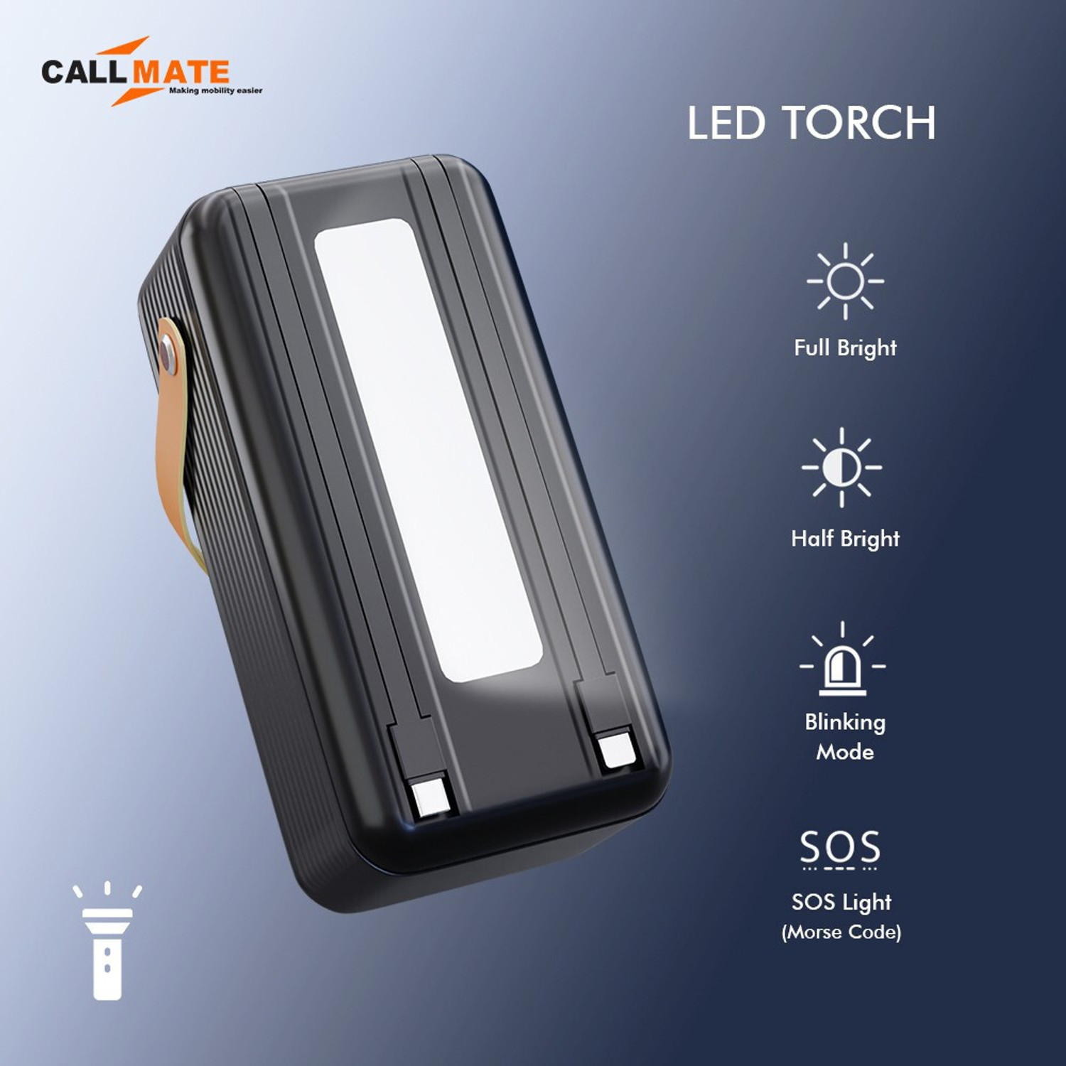 Image of Callmate 60000 mAh 23 W Power Bank (Black, Lithium Polymer, Quick Charge 3.0, Power Delivery 3.0, Fast Charging for Mobile)
