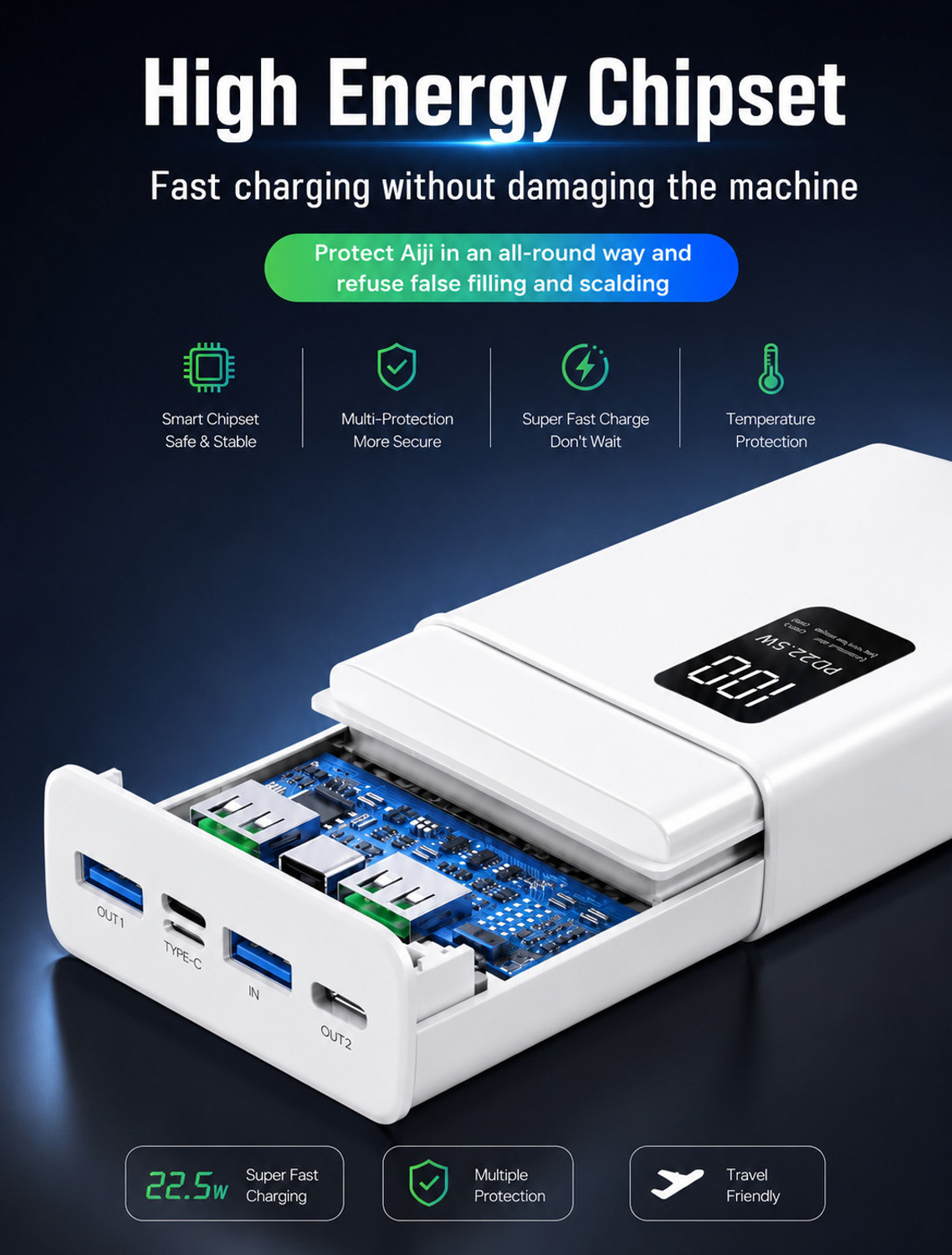 Image of MIFRONICS 20000 mAh 22.5 W Pocket Size Power Bank