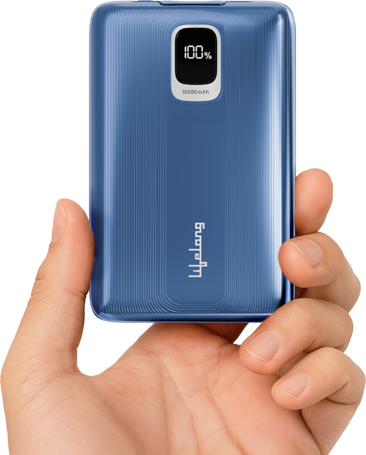 Image of Lifelong 10000 mAh 22.5 W Compact Pocket Size Power Bank (Metallic Blue, Lithium Polymer, Quick Charge 3.0 for Smartwatch, Mobile, Tablet, Earbuds)