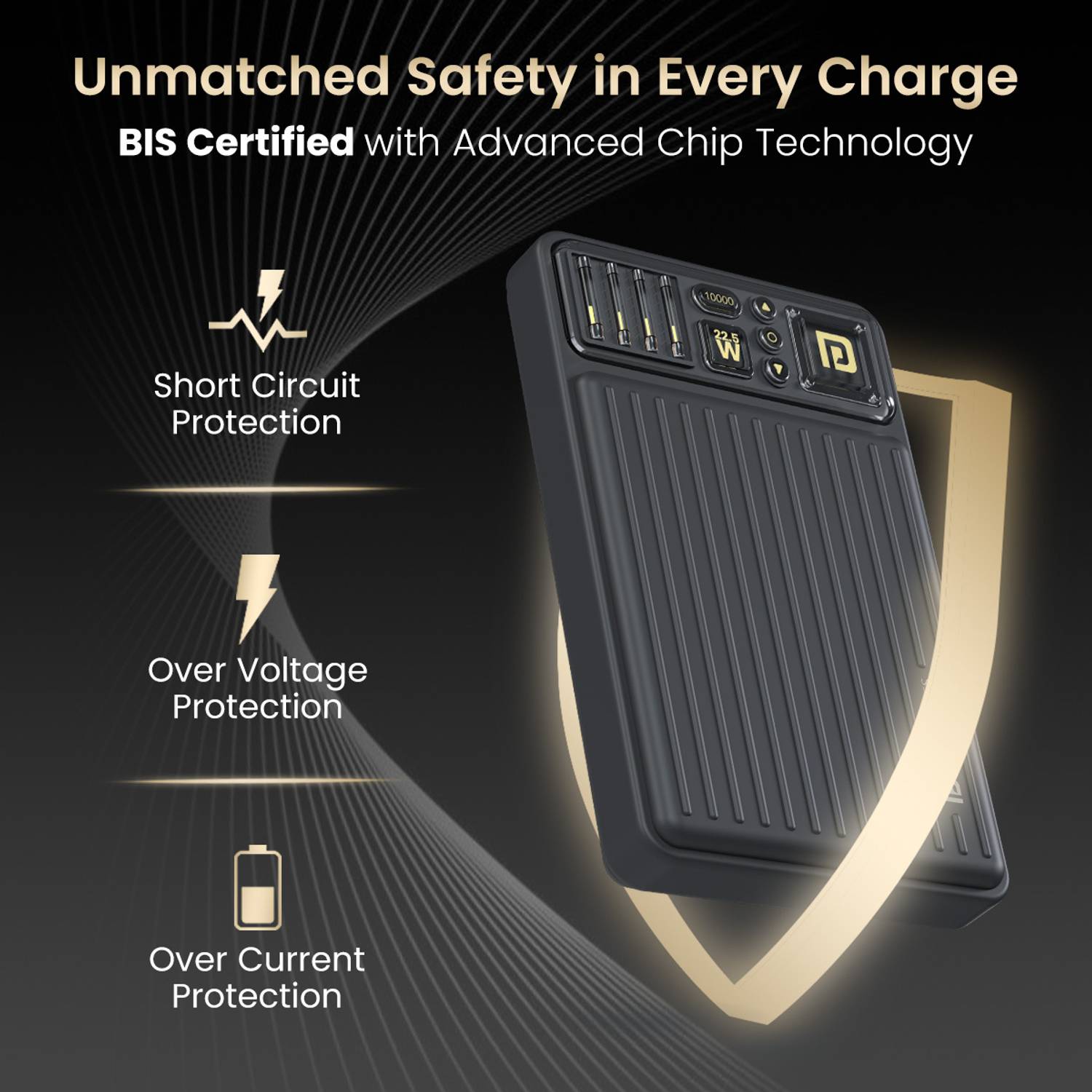 Portronics 10000 mAh 22.5W Mini Power Bank Black - Image 4