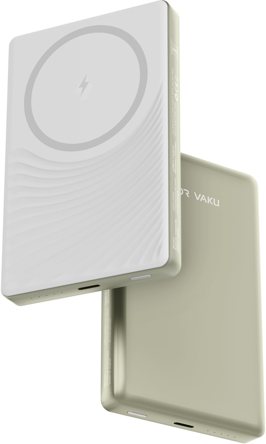 Image of DR VAKU 10000 mAh 15 W With MagSafe Mini Pocket Size Power Bank (White, Lithium Polymer, Fast Charging for Mobile, Laptop, Tablet, Earbuds)