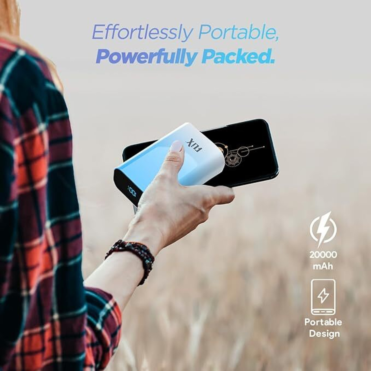 Image of flix 20000 mAh Compact Pocket Size Power Bank